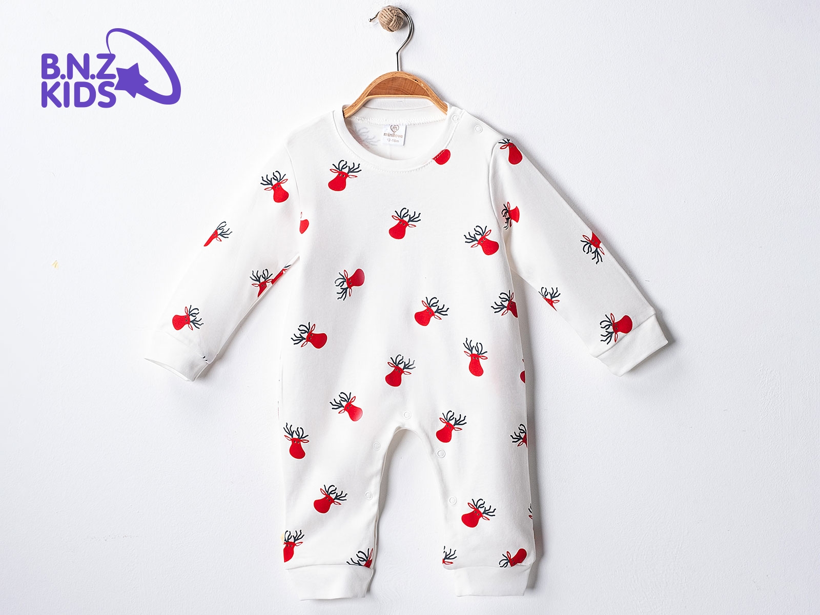 Geyik Desenli Unisex Bebe Tulum