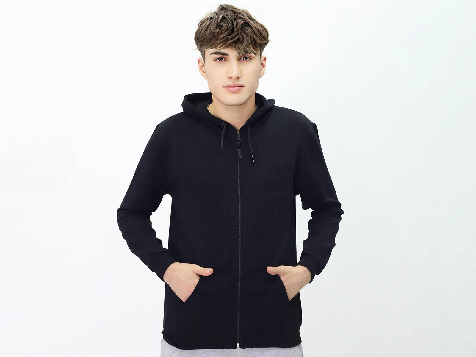 2 ip Kompakt Farmuarlı Kapşonlu Unisex Okul Hırka  