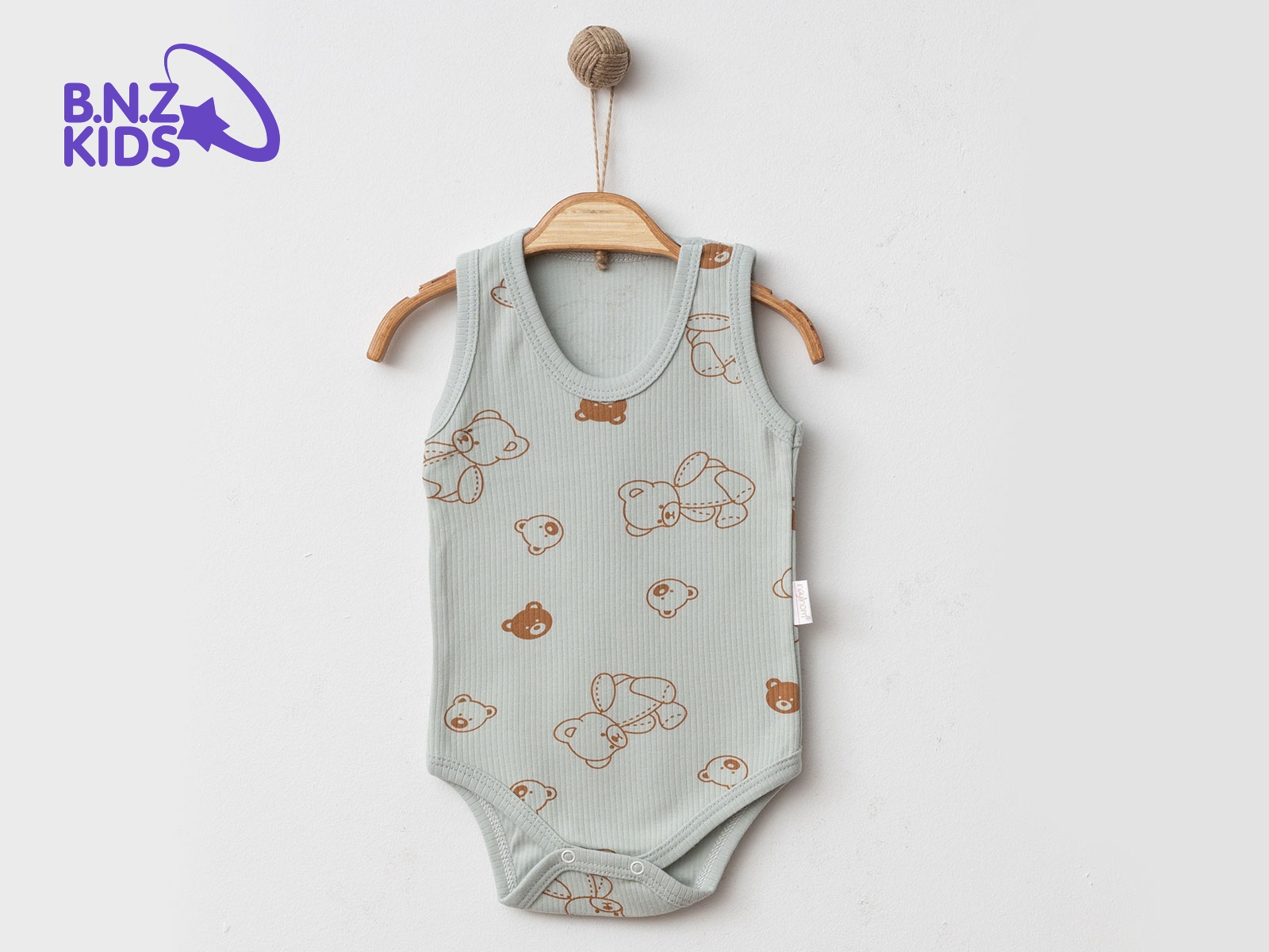 Ayıcık Desenli Unisex Çıtçıtlı Badi
