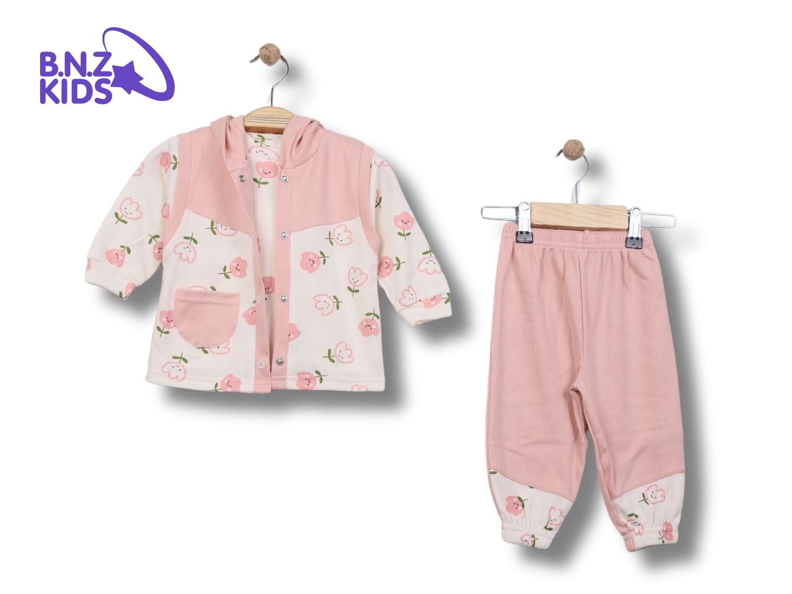 Çiçek Desenli Kız Pijama Takım