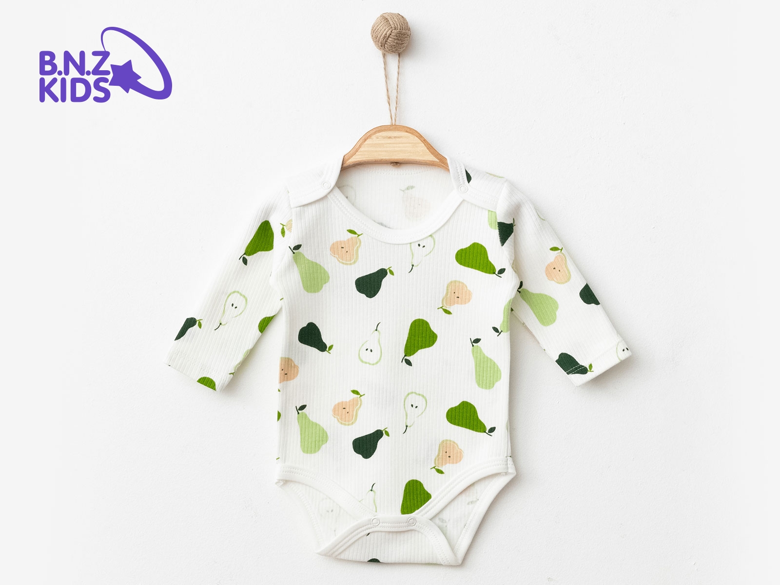 Armut Desenli Raporlu Unisex Çıtçıtlı Badi
