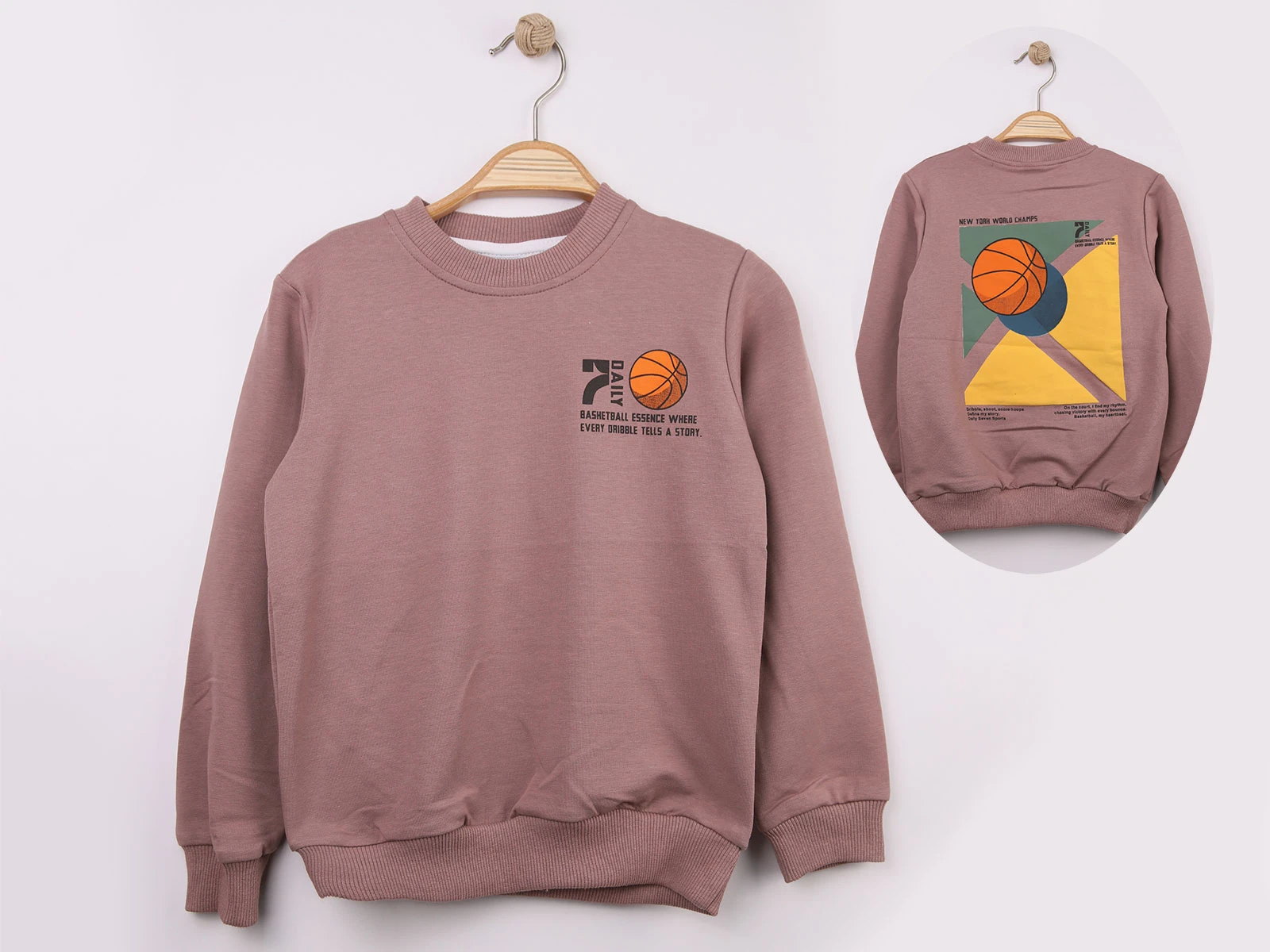 Toptan WENGE KİDS 7 Daily Baskılı 2 İp Erkek Sweat Toptan Bebek Çocuk Giyim - Beniz Kids