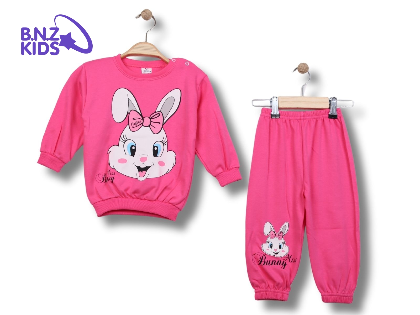 Tavşan Baskılı Kız Pijama Takım