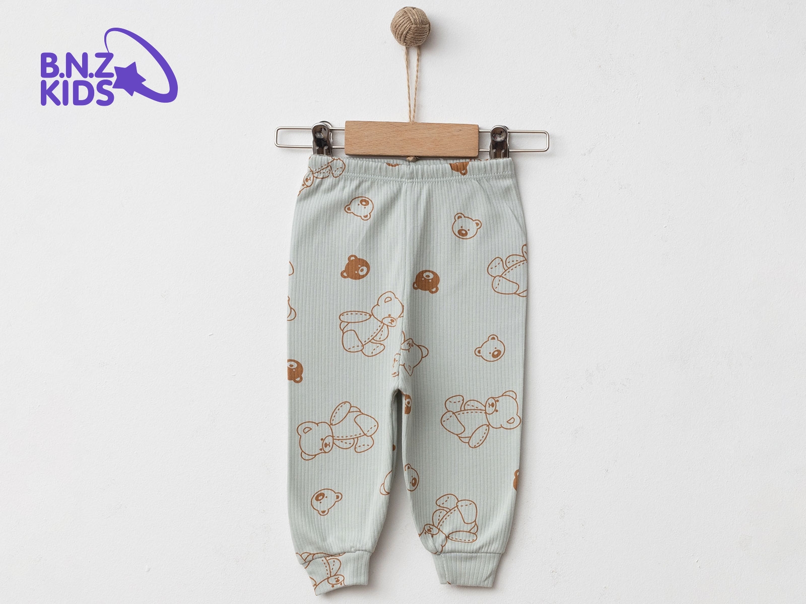 Ayıcık Desenli Raporlu Unisex Bebe Tek Alt
