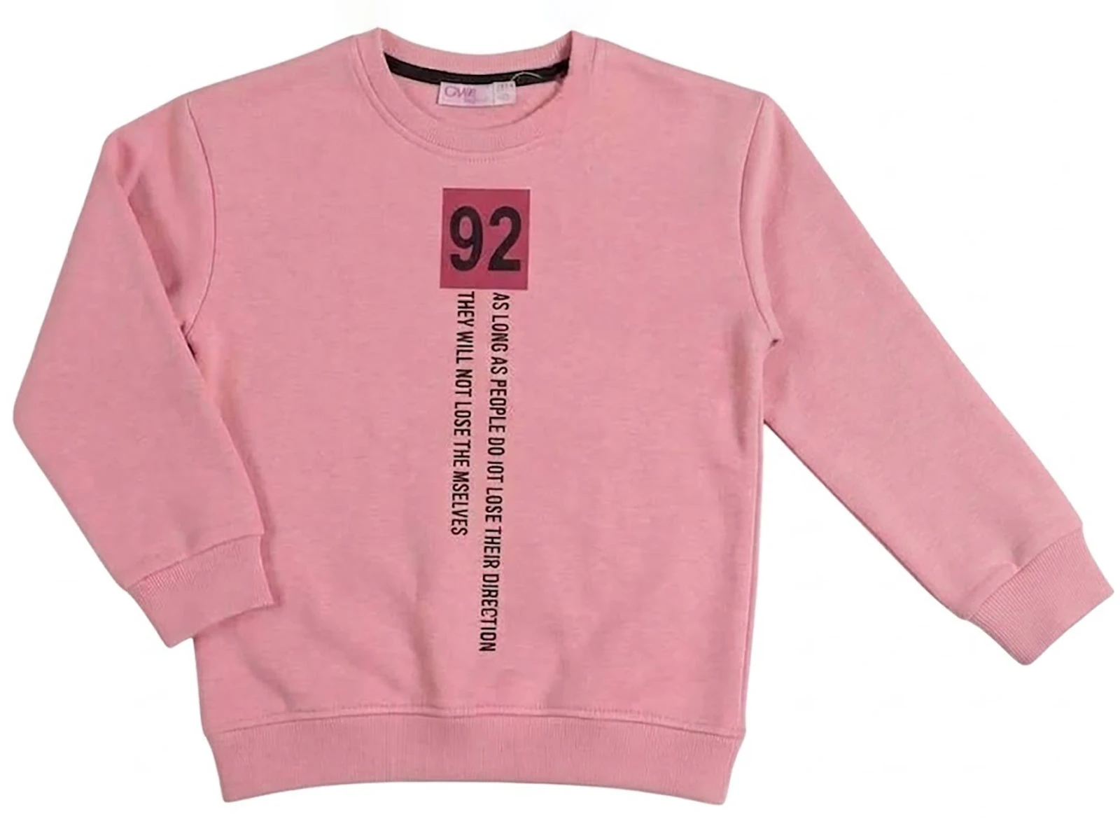 Toptan CMK 92 Baskılı 3 İp Şardonlu Kız Sweat  Toptan Bebek Çocuk Giyim - Beniz Kids