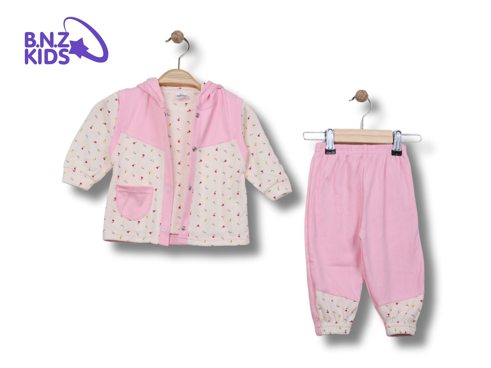 Çiçek Desenli Kız Pijama Takım 