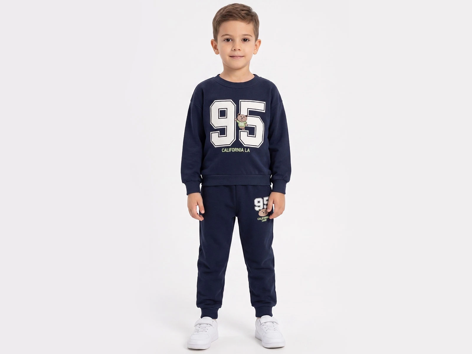 Toptan VOVİDO 95 Baskılı Erkek Takım  Toptan Bebek Çocuk Giyim - Beniz Kids
