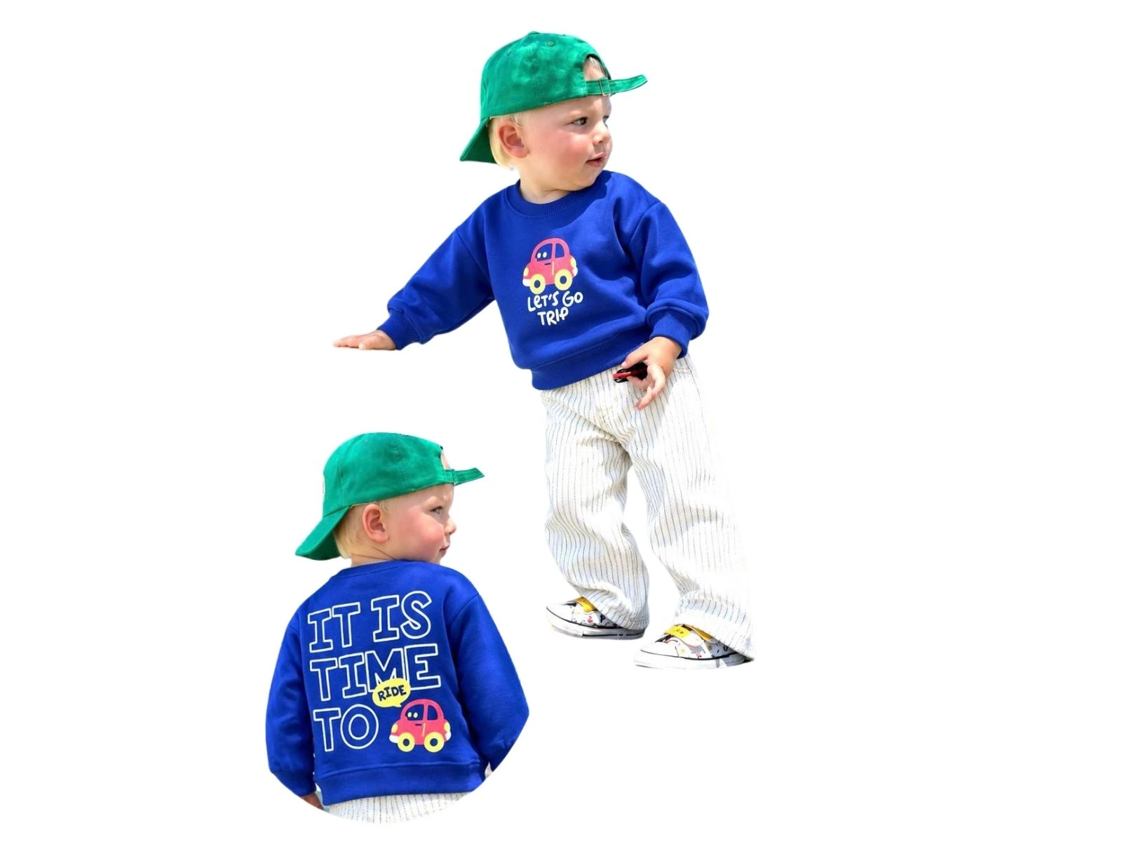 Toptan UNİCORN Araba Baskılı Şardonsuz 3 İp Erkek Takım Toptan Bebek Çocuk Giyim - Beniz Kids