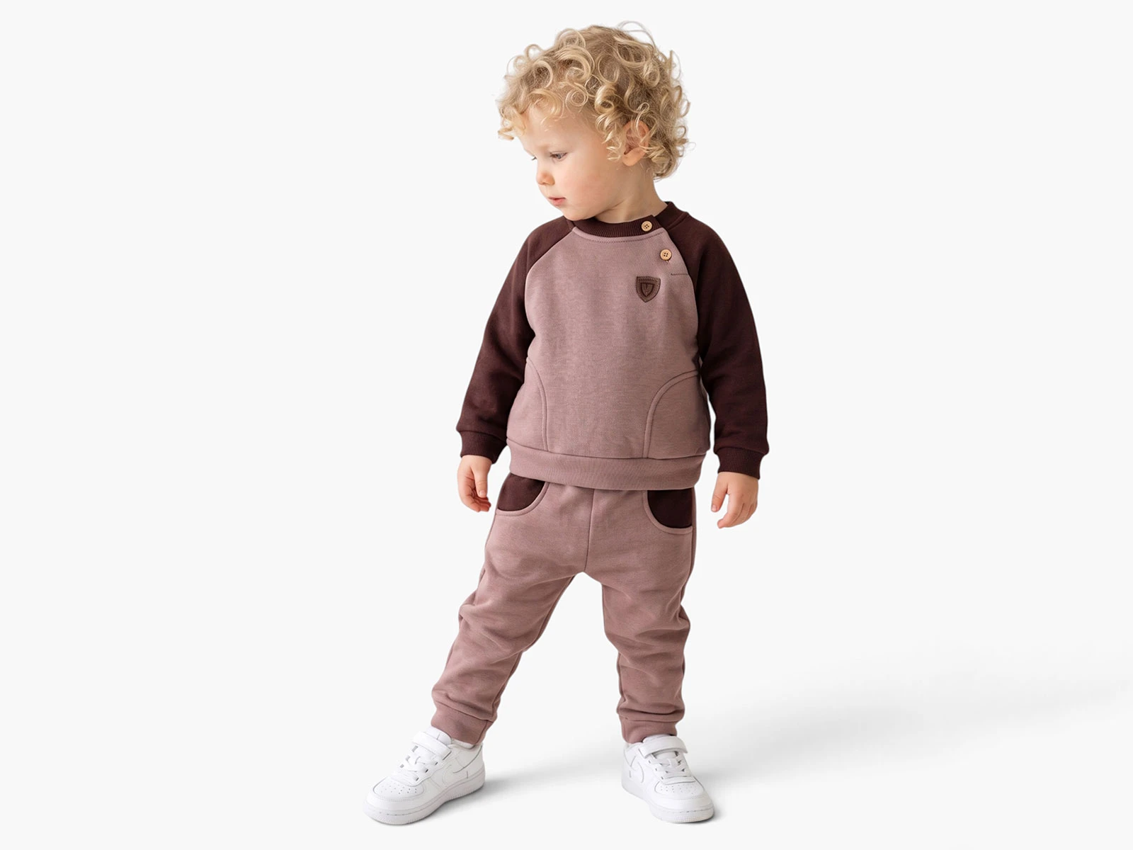 Toptan BAM-BİNO Arma Detaylı Şardonlu 3 İp Erkek Takım Toptan Bebek Çocuk Giyim - Beniz Kids