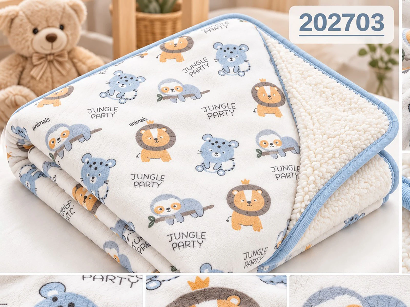 Toptan EKE BABY Aslan Baskılı Battaniye Toptan Bebek Çocuk Giyim - Beniz Kids