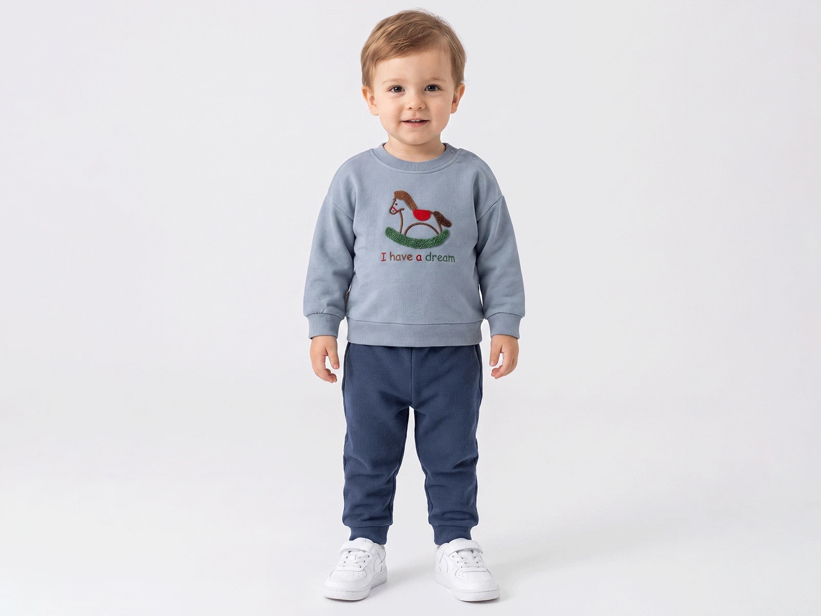 At Nakışlı Erkek Bebe Takım 