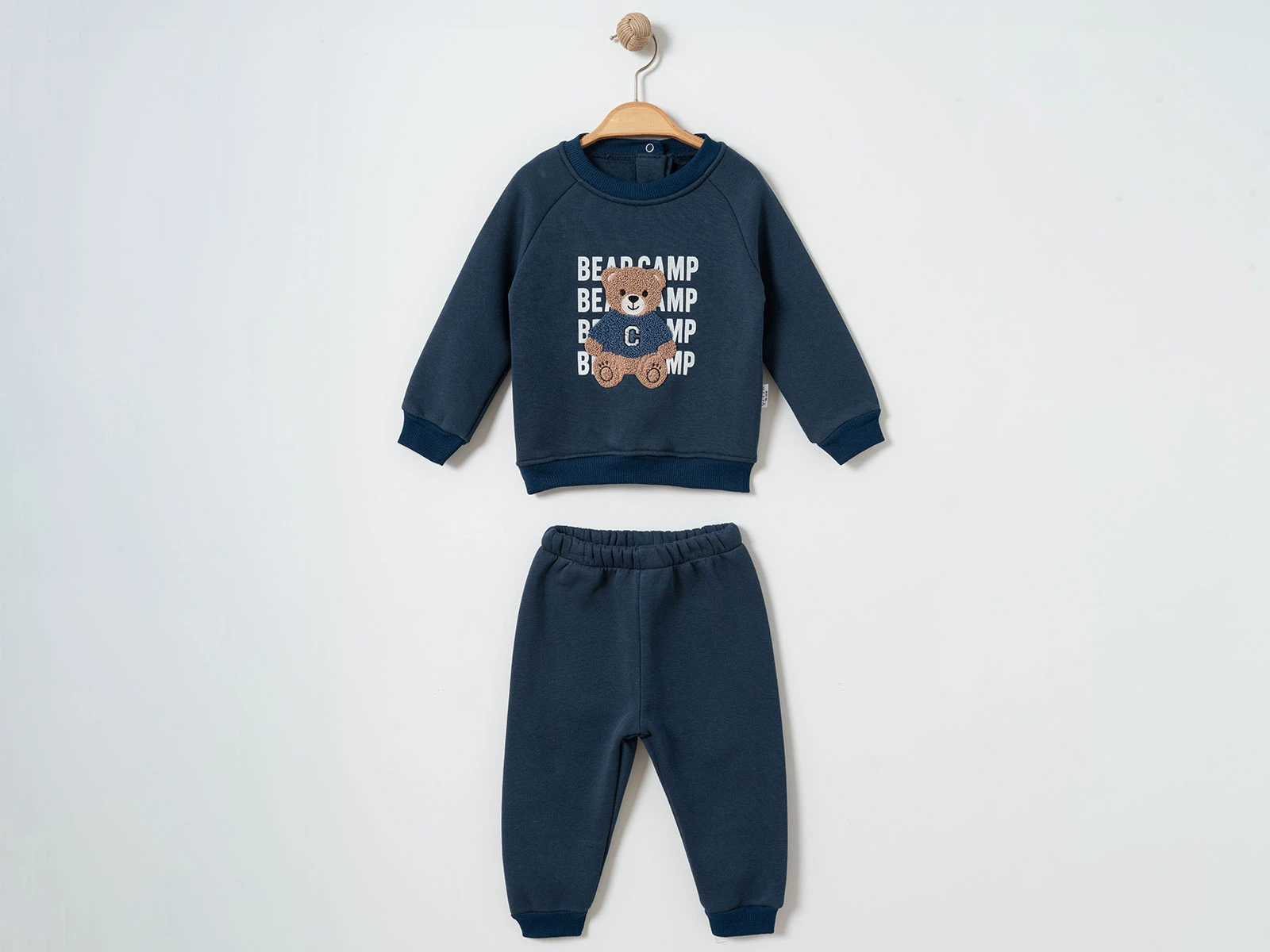 Toptan ÇITIR KİDS Ayıcık Baskılı 3 İp Şardonlu Erkek Bebe Takım  Toptan Bebek Çocuk Giyim - Beniz Kids