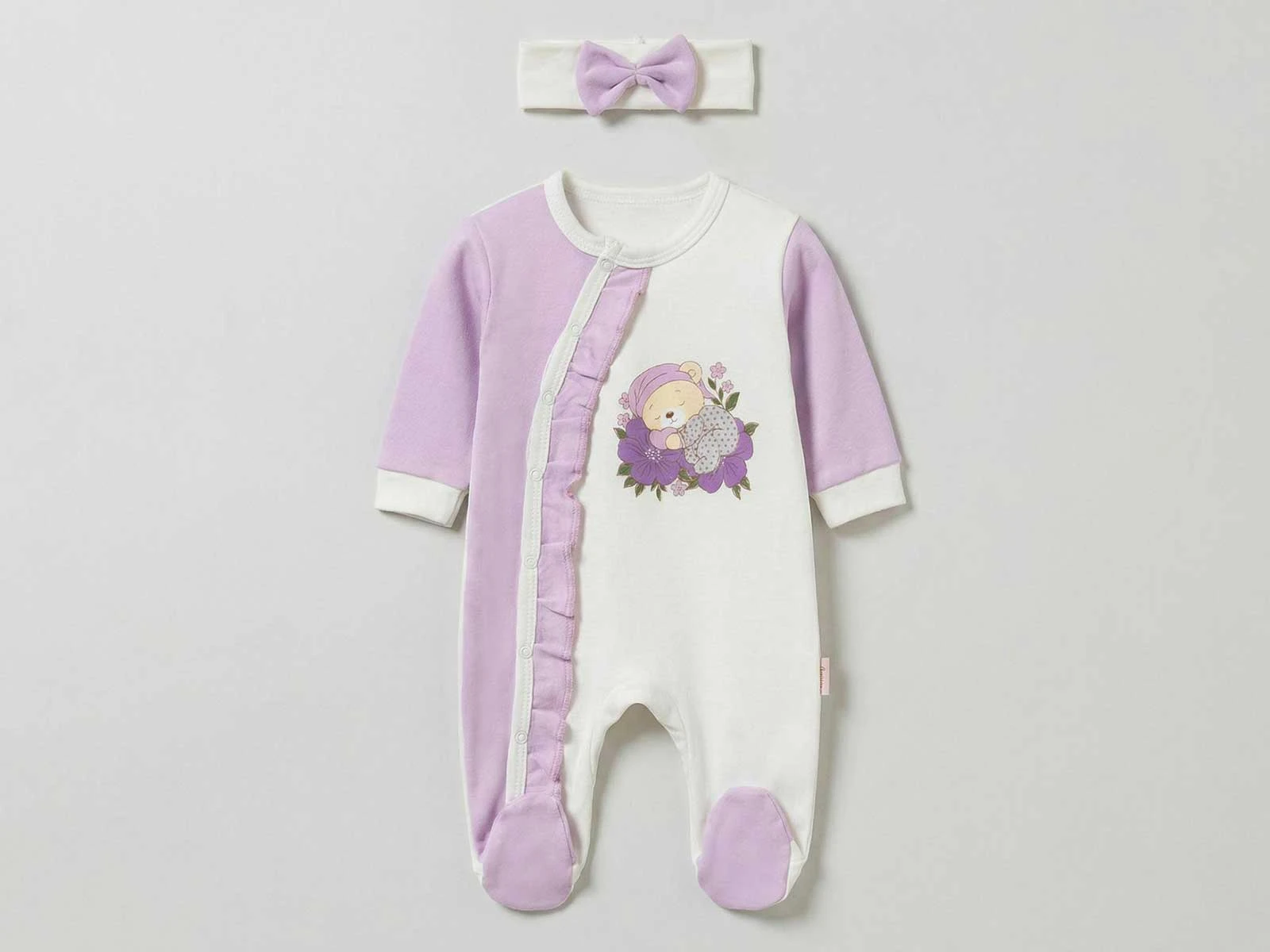 Ayıcık Baskılı Bebe Tulum 