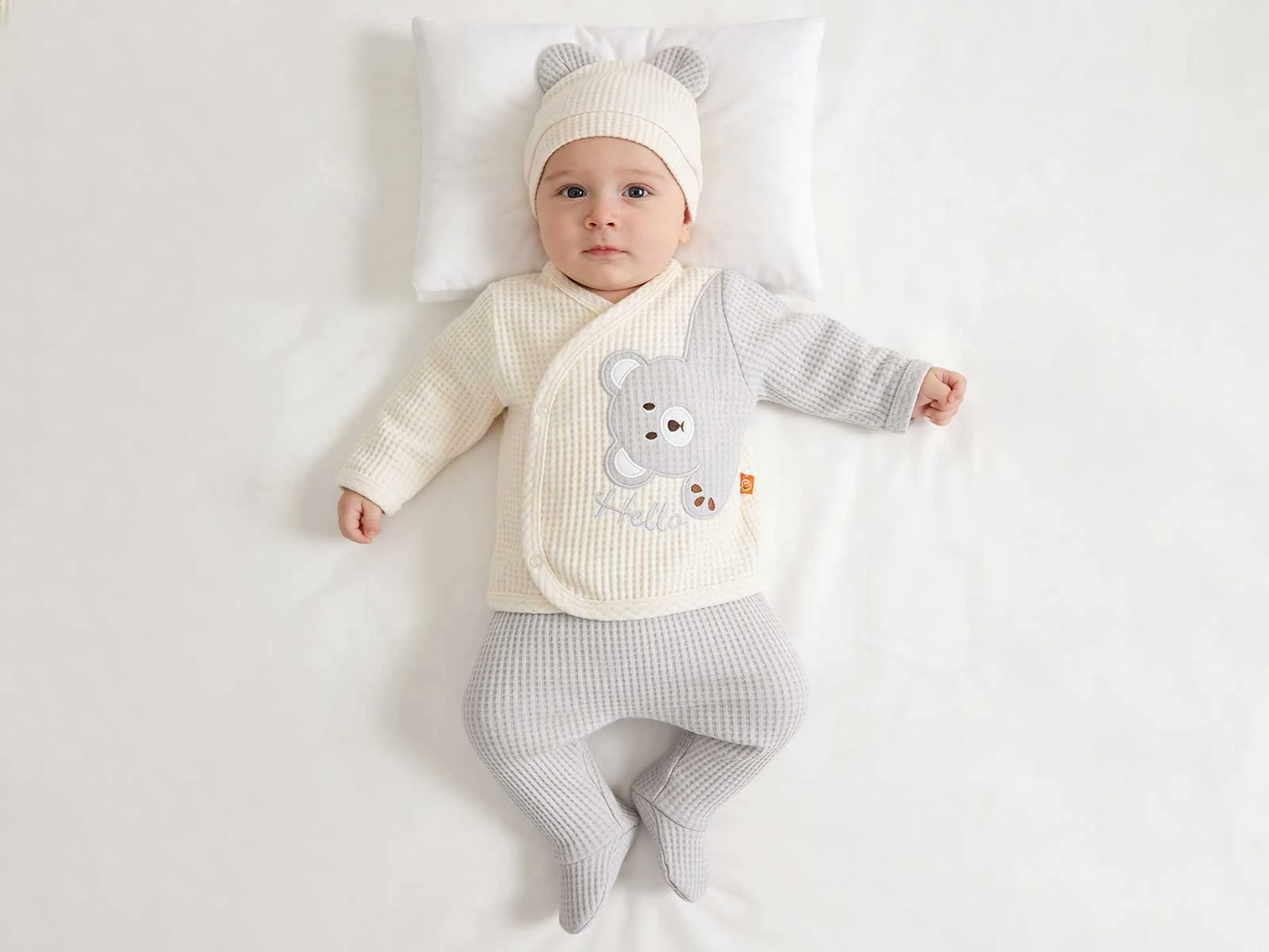 Ayıcık Baskılı Erkek Bebe 5'li Set  