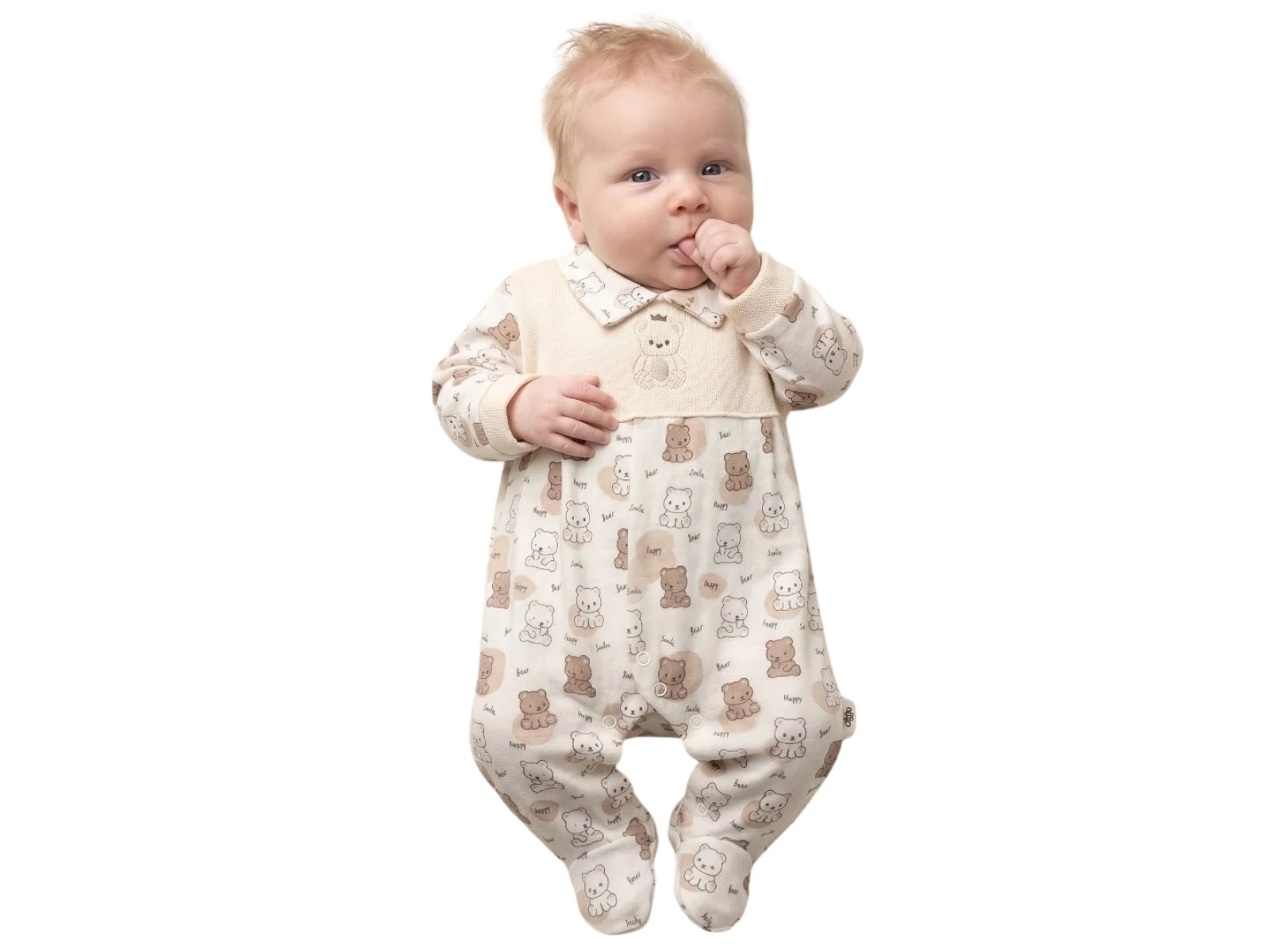 Ayıcık Baskılı Erkek Bebe Tulum 
