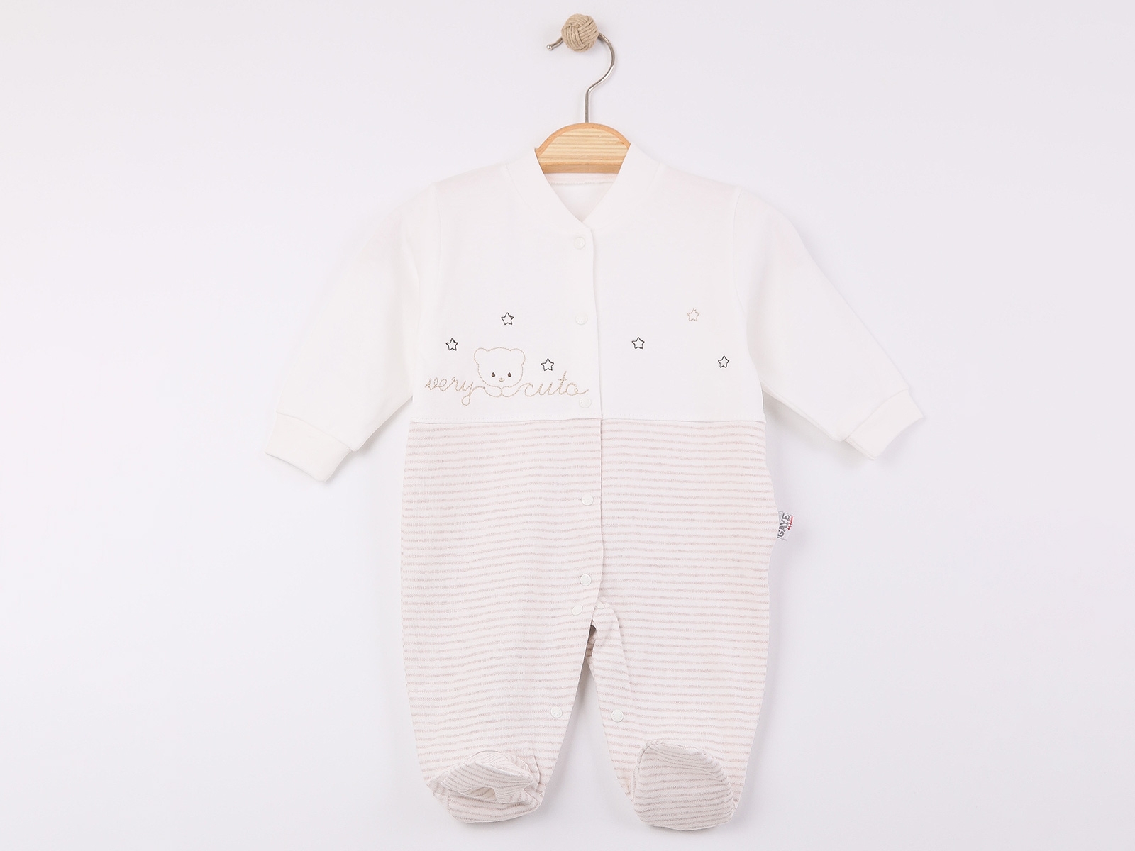 Ayıcık Baskılı Kız Bebe Tulum