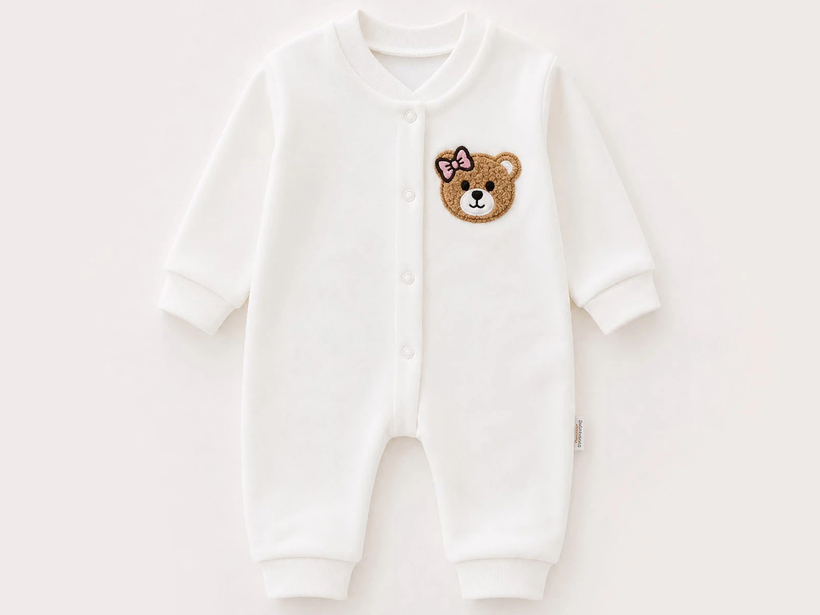 Toptan SÜPERMİNİ  Ayıcık Baskılı Kız Bebe Tulum Toptan Bebek Çocuk Giyim - Beniz Kids