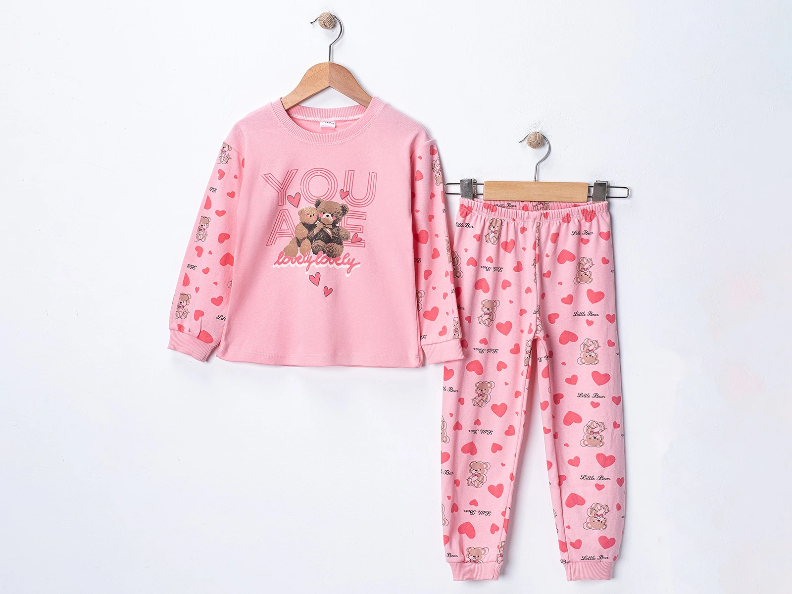 Ayıcık Baskılı Kız Pijama Takım