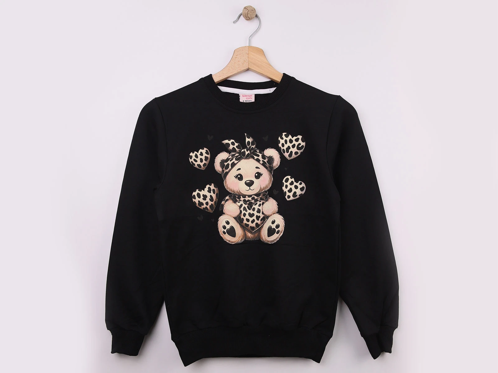Toptan WENGE KİDS Ayıcık Baskılı Kız Sweat Toptan Bebek Çocuk Giyim - Beniz Kids