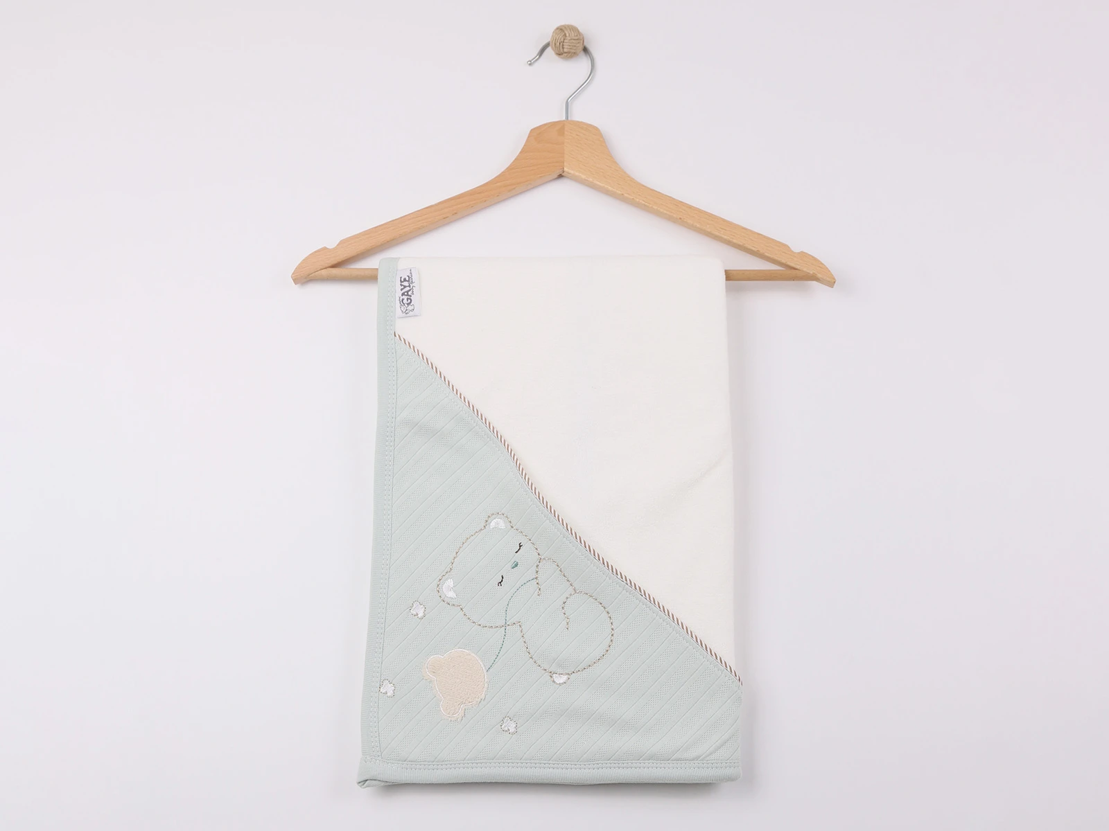 Ayıcık Baskılı Unisex Bebe Havlu
