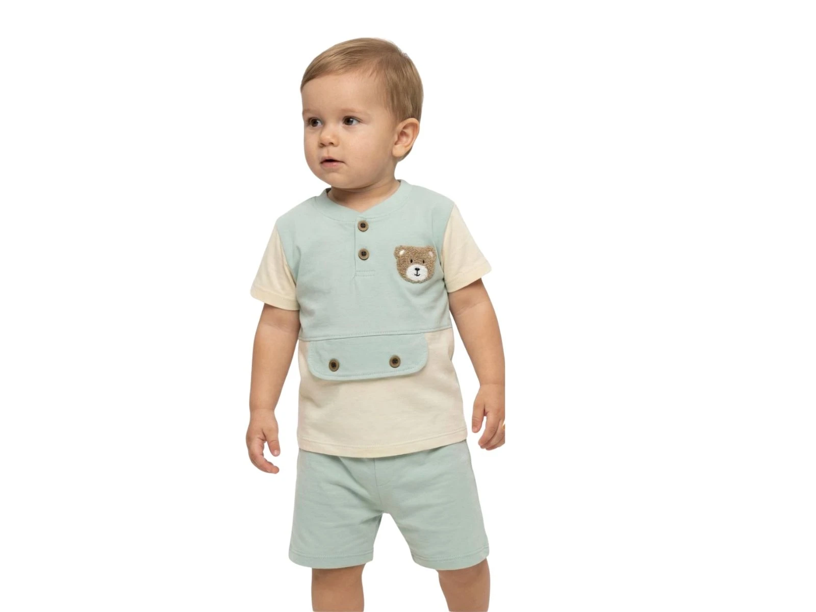 Ayıcık Baskılı Unisex Takım