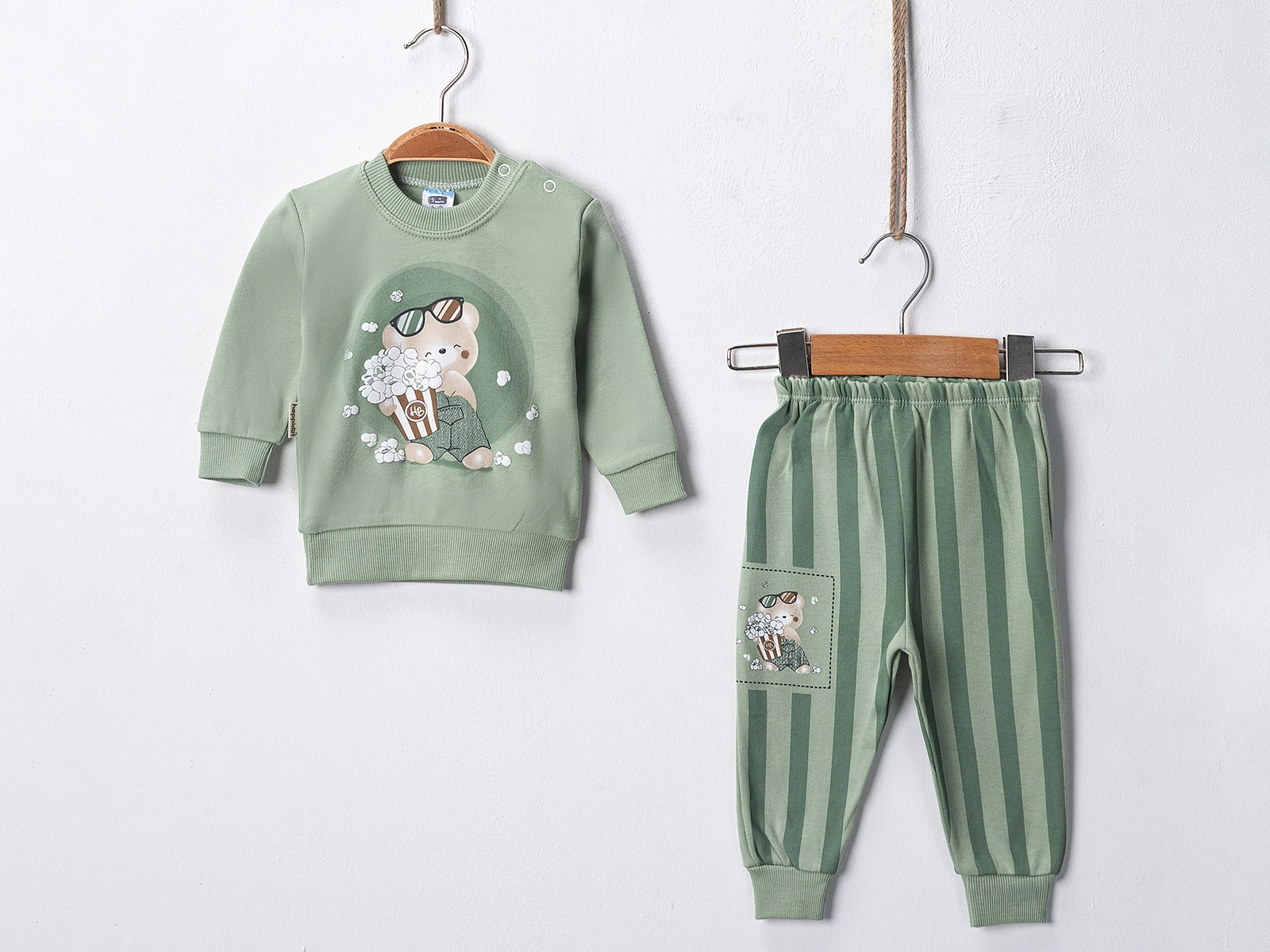 Ayıcık Desenli Erkek Bebe Pijama Takım