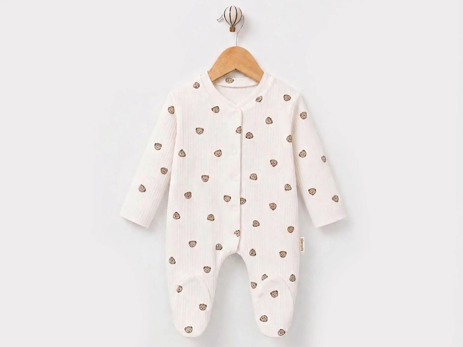 Toptan SÜPERMİNİ  Ayıcık Desenli Erkek Bebe Tulum Toptan Bebek Çocuk Giyim - Beniz Kids