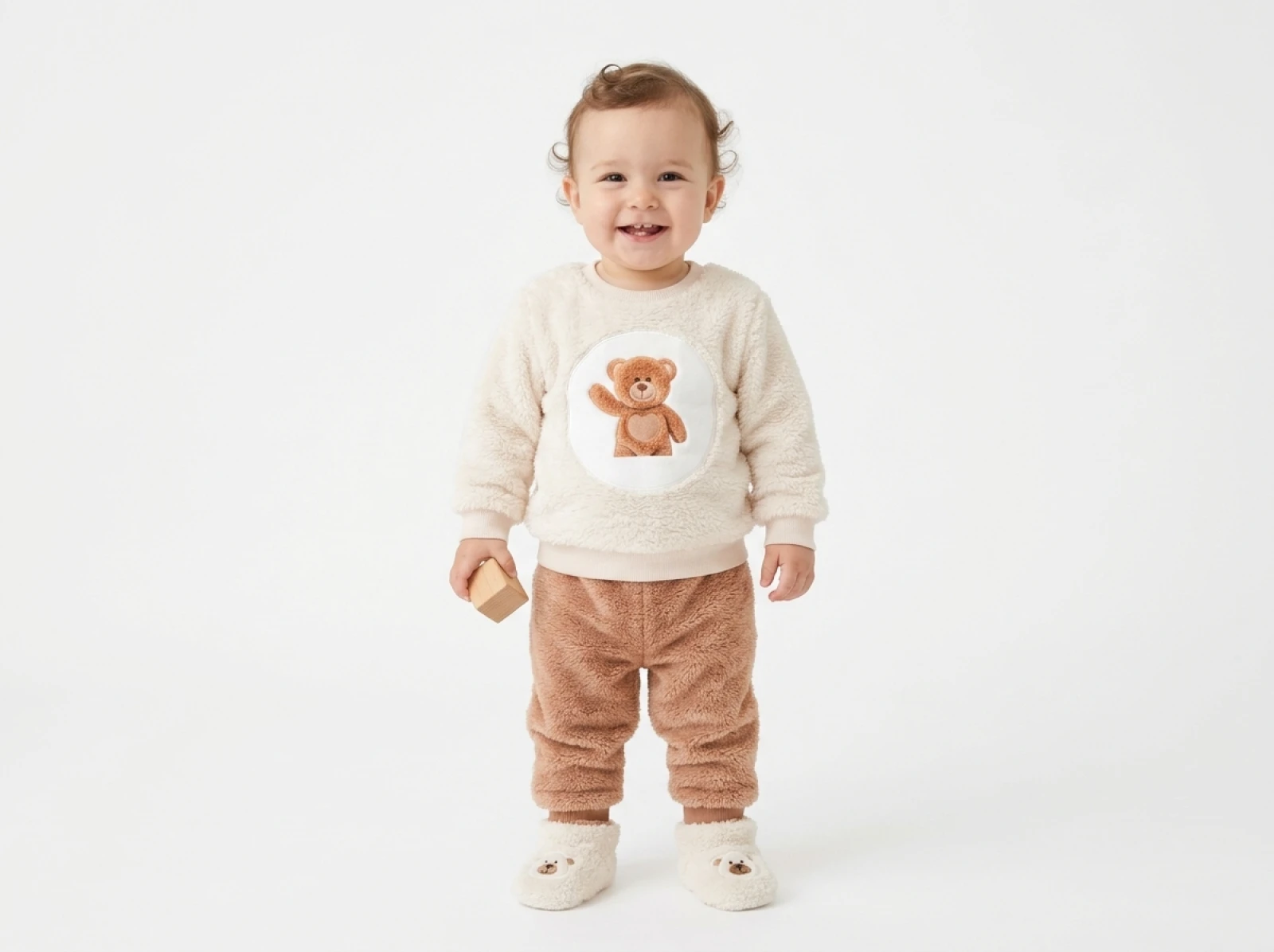 Toptan BAM-BİNO Ayıcık Detay Kız Bebek Takım Toptan Bebek Çocuk Giyim - Beniz Kids