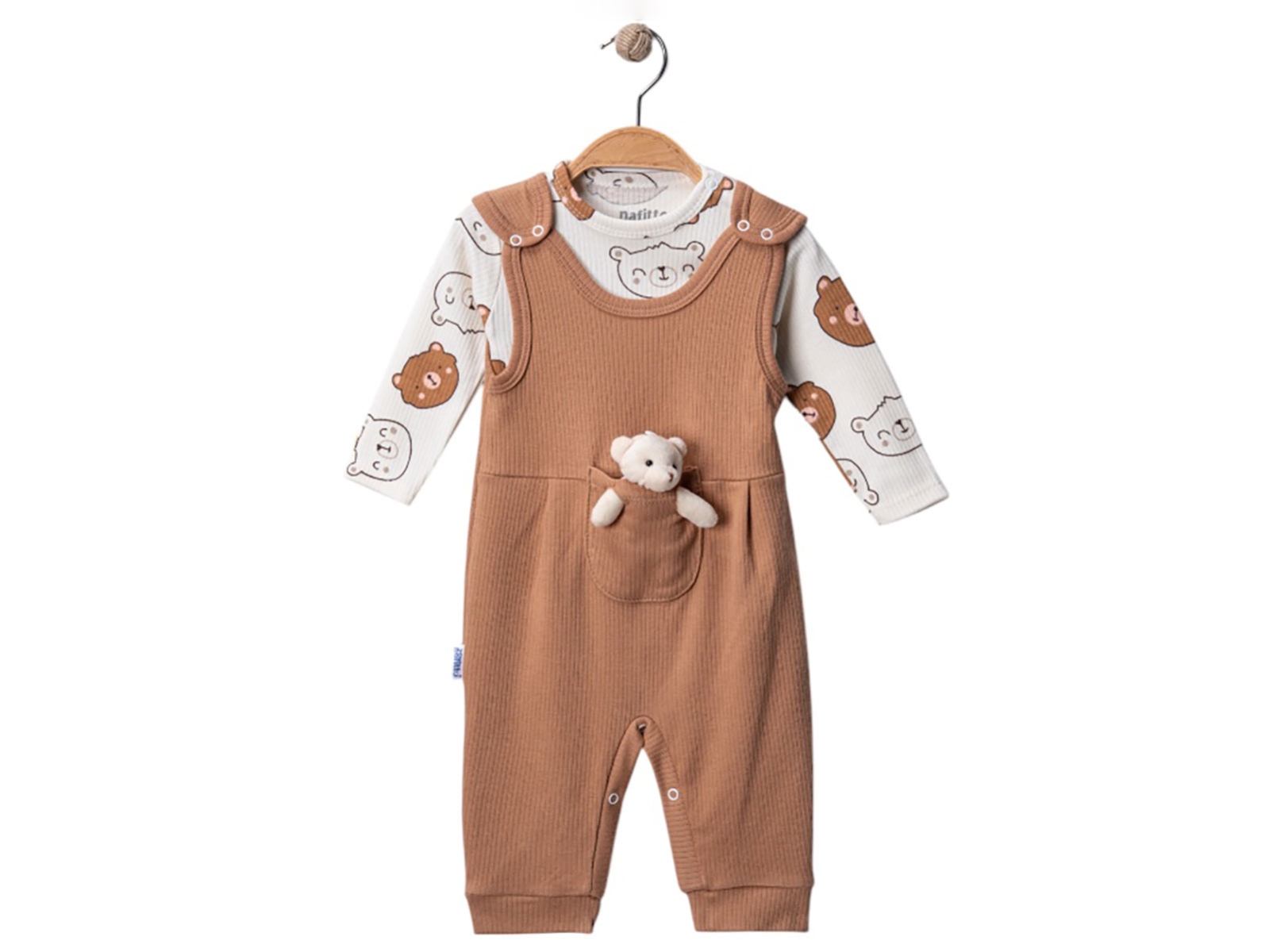 Ayıcık Detaylı Erkek Bebe Tulum