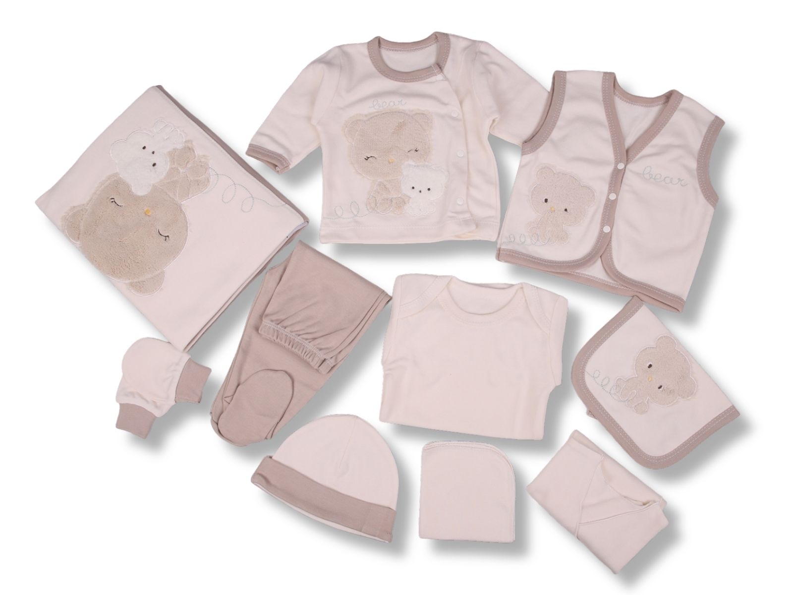  Ayıcık Nakışlı Kız  Bebe 10lu Hastane Çıkış Set