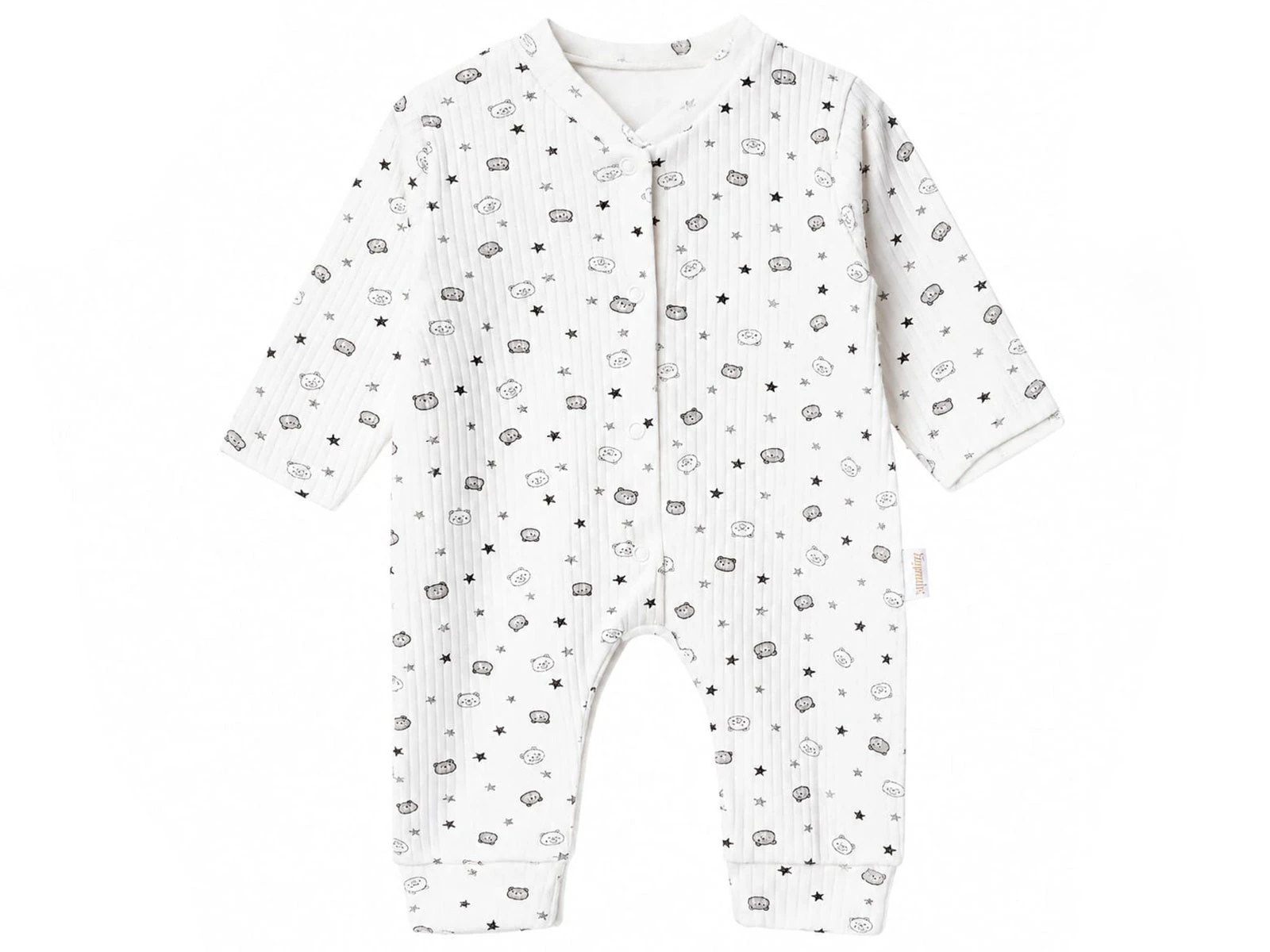 Toptan SÜPERMİNİ  Ayıcık & Yıldız Desenli Erkek Bebe Tulum  Toptan Bebek Çocuk Giyim - Beniz Kids