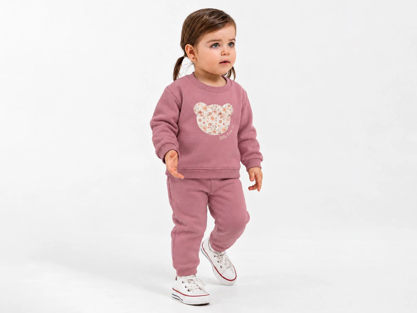 Toptan ÇITIR KİDS Ayıcık nakışlı Şardonlu 3 İp Kız Bebek Takım Toptan Bebek Çocuk Giyim - Beniz Kids