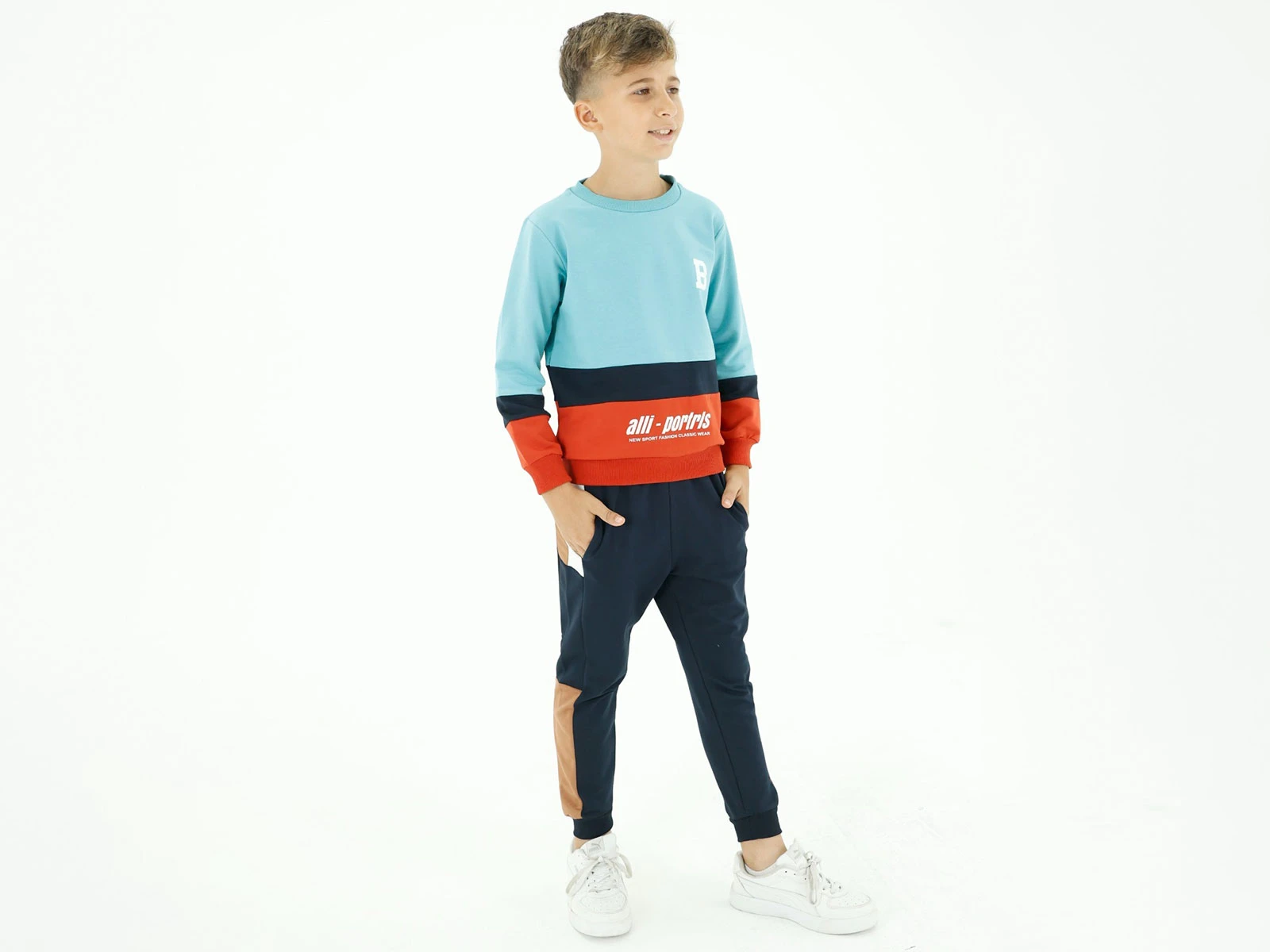 Toptan BICIR KİDS B Armalı Alli Baskılı Erkek Takım  Toptan Bebek Çocuk Giyim - Beniz Kids