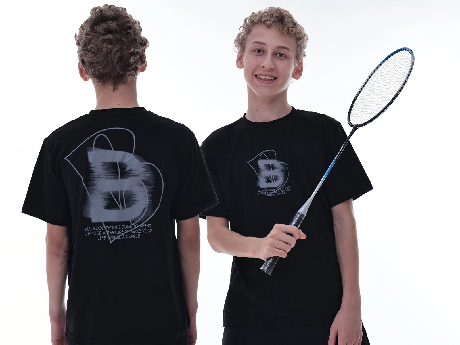 B Baskılı Erkek Tişört