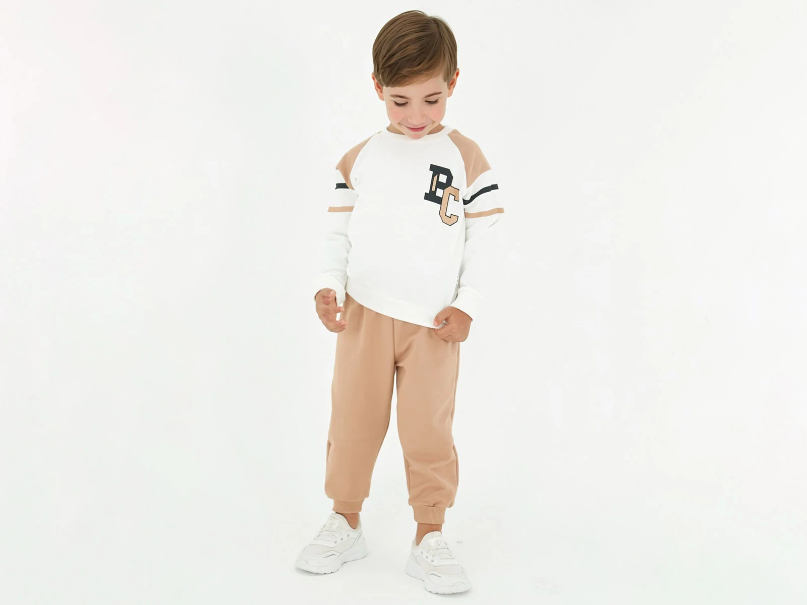 Toptan BICIR KİDS BC Baskılı Çizgili Erkek Takım  Toptan Bebek Çocuk Giyim - Beniz Kids