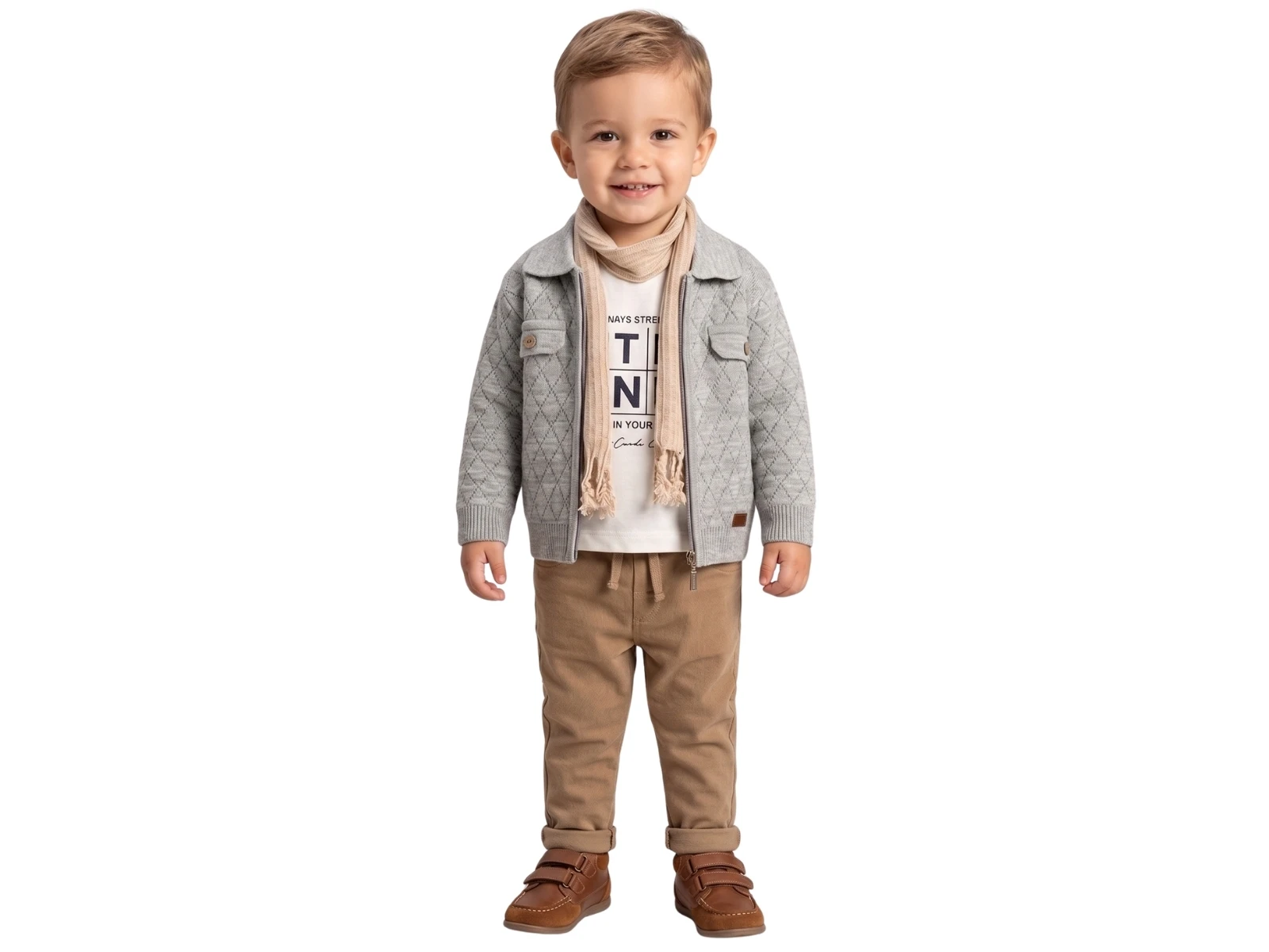 Toptan NOWA Bağlamalı Trikolu Hırkalı Erkek Bebe Takım  Toptan Bebek Çocuk Giyim - Beniz Kids