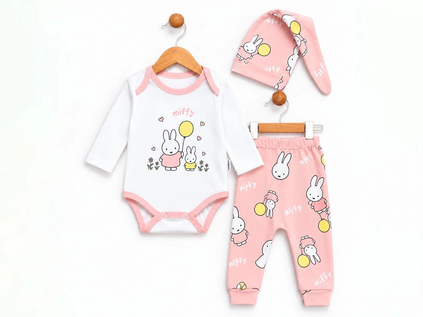 Toptan SÜPERMİNİ Balon Baskılı 3 'lü Badi Takım Toptan Bebek Çocuk Giyim - Beniz Kids