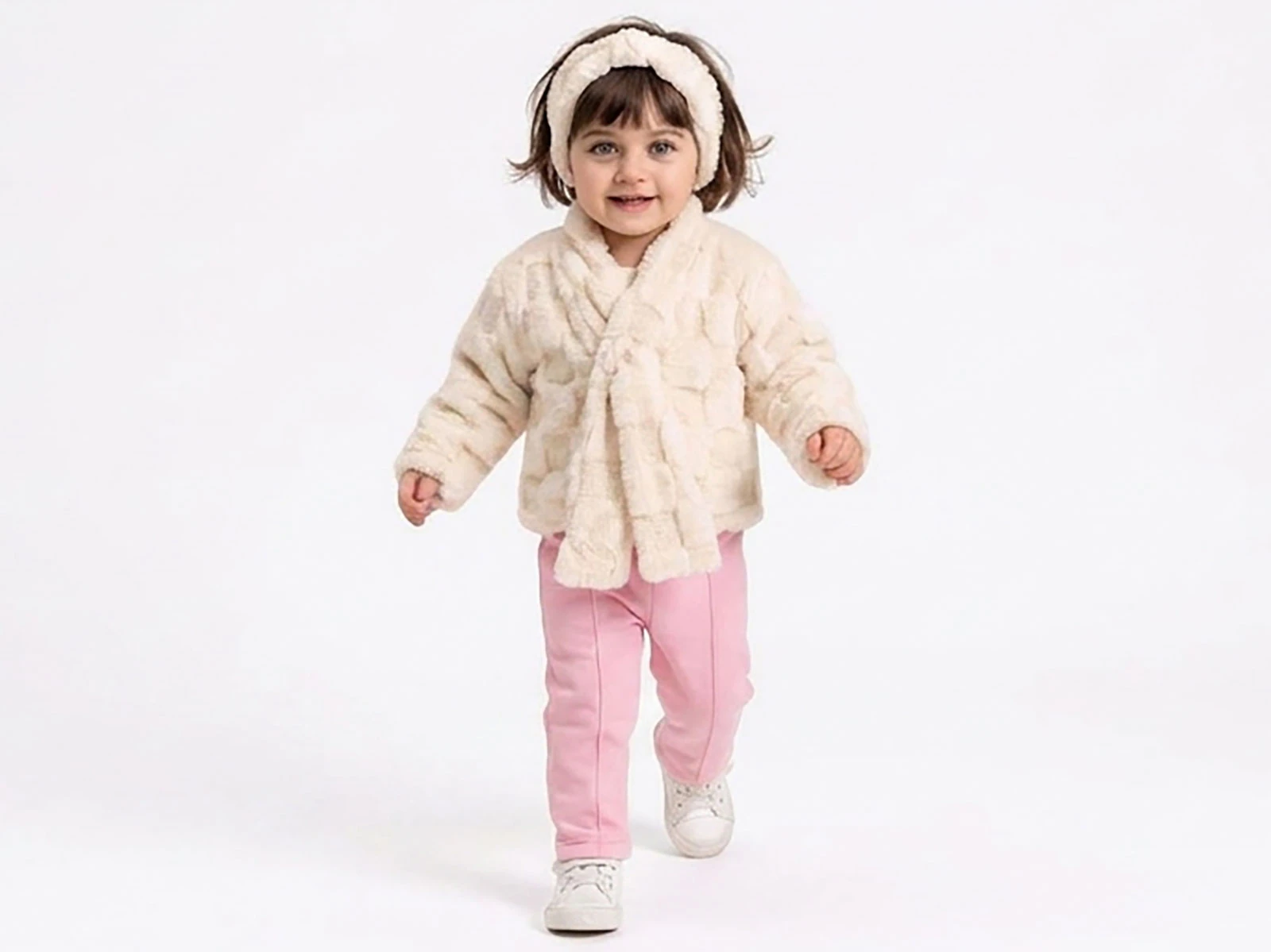 Toptan ELCİ BABY Bandana Detay 3'lü Kız Takım Toptan Bebek Çocuk Giyim - Beniz Kids