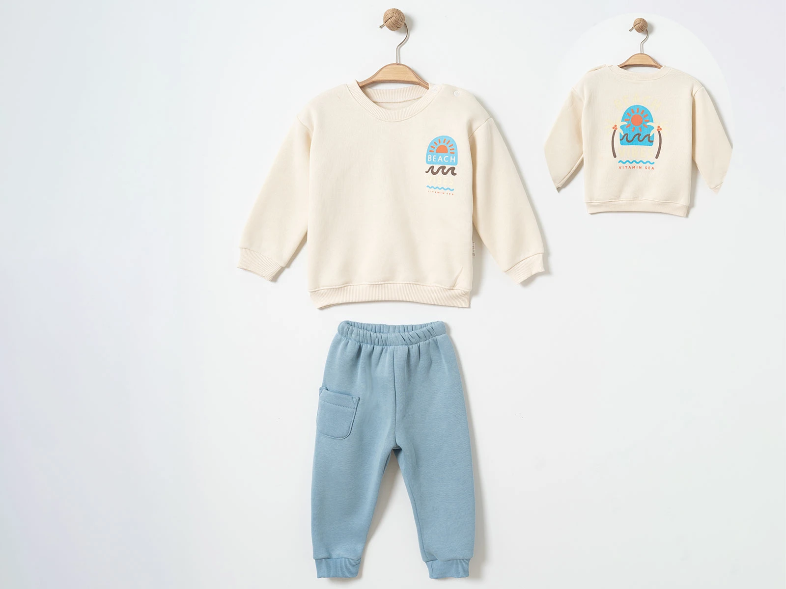 Toptan ÇITIR KİDS Beach Baskılı 3 İp Şardonlu Erkek Bebe Takım  Toptan Bebek Çocuk Giyim - Beniz Kids