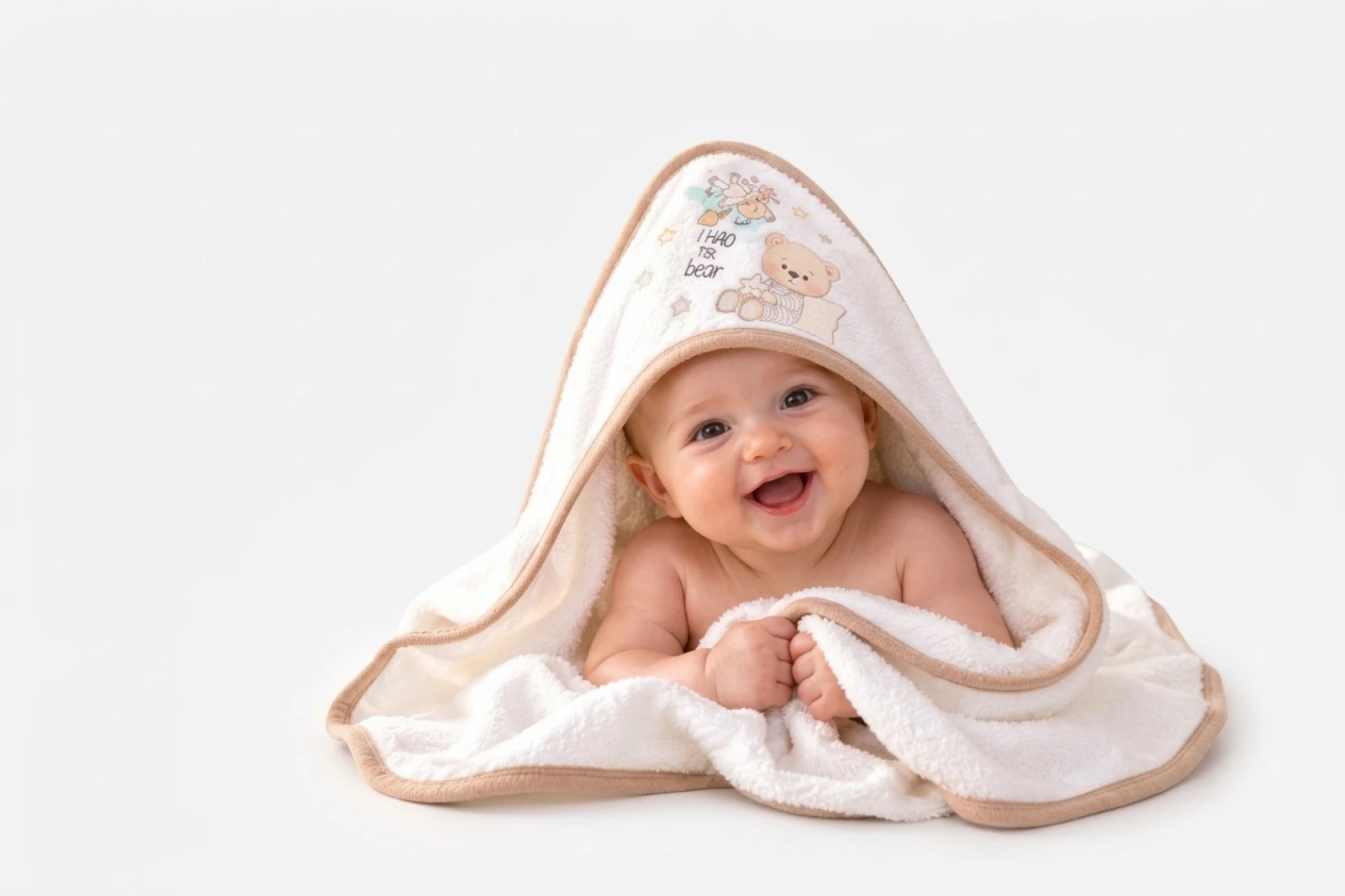 Toptan EKE BABY Bear Detay Bebek Havlu Toptan Bebek Çocuk Giyim - Beniz Kids