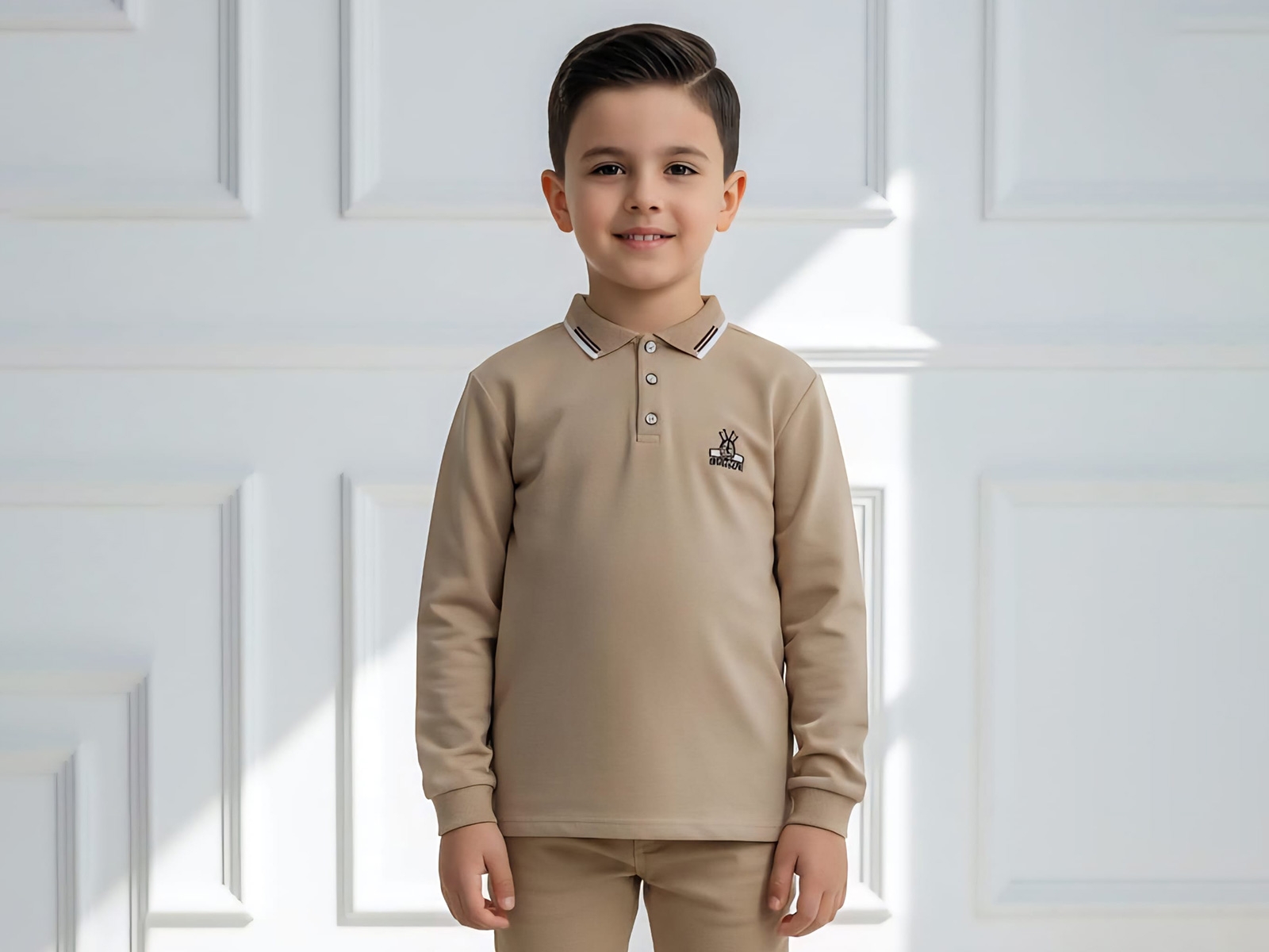 Brooklyn Baskılı Yakalı Erkek Sweat 