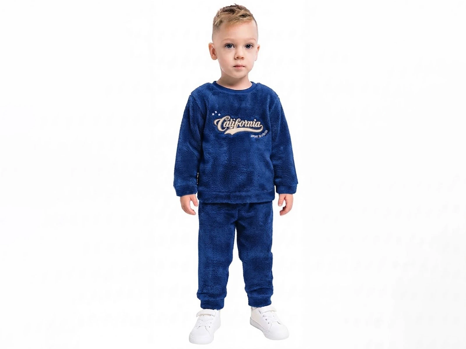 Toptan LİZARD California Nakışlı Well Soft Peluş Erkek Takım  Toptan Bebek Çocuk Giyim - Beniz Kids