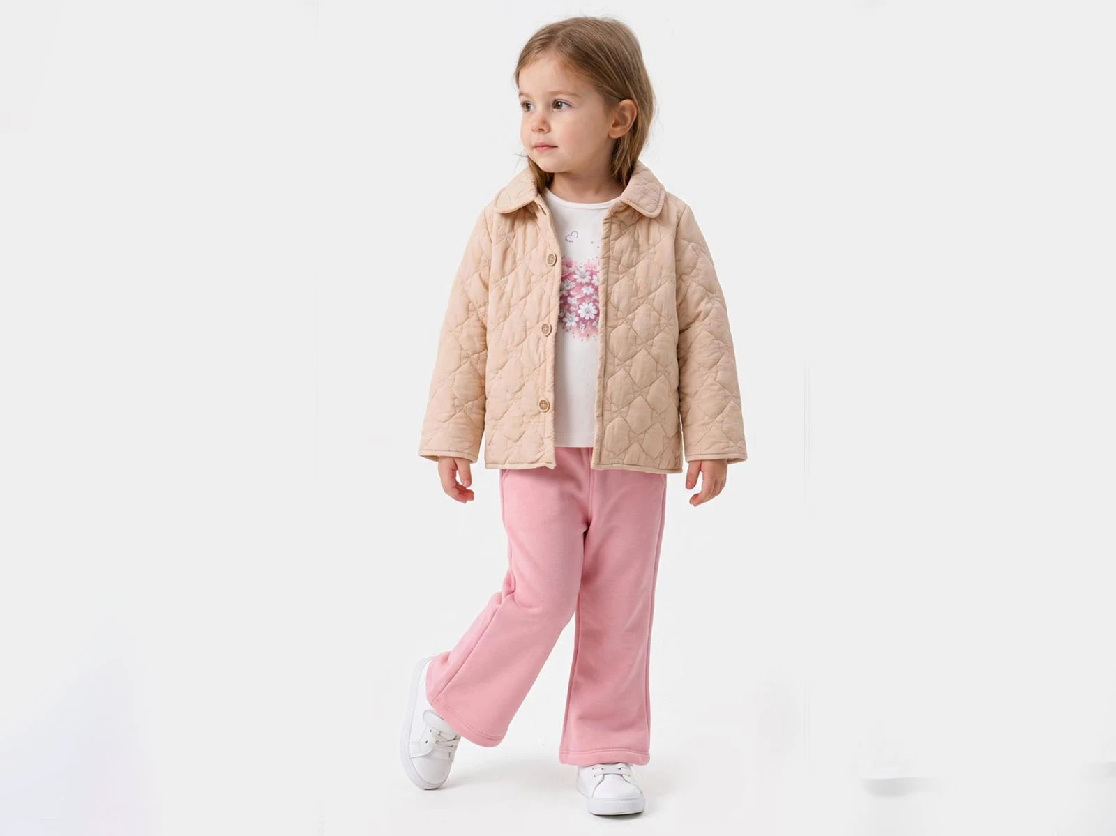 Toptan MİNİ BARAY Ceketli Üçlü Kız Takım Toptan Bebek Çocuk Giyim - Beniz Kids
