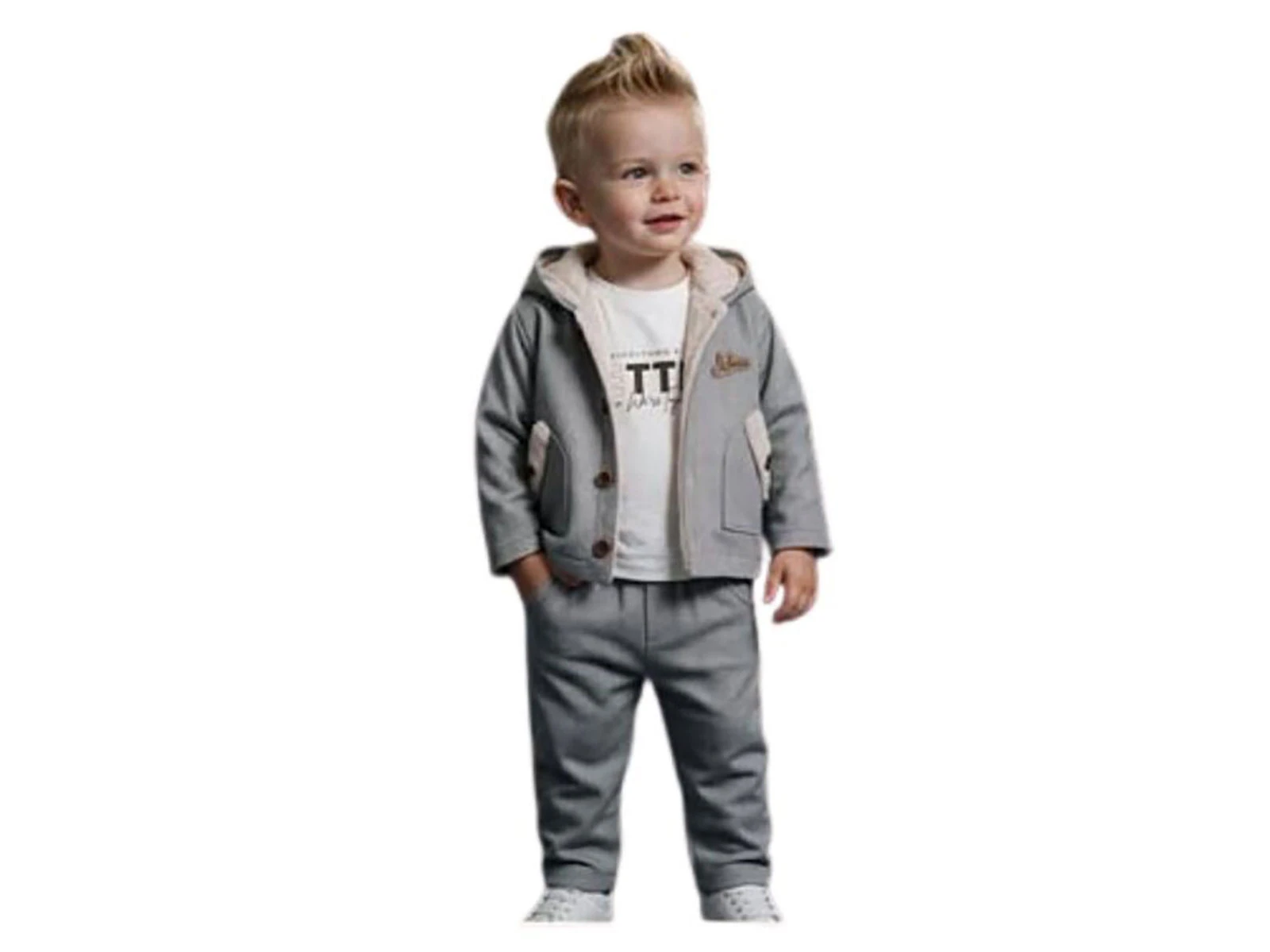 Toptan JUNİOR CLASS Cep Detay Montlu 3'lü Erkek Bebek Takım Toptan Bebek Çocuk Giyim - Beniz Kids