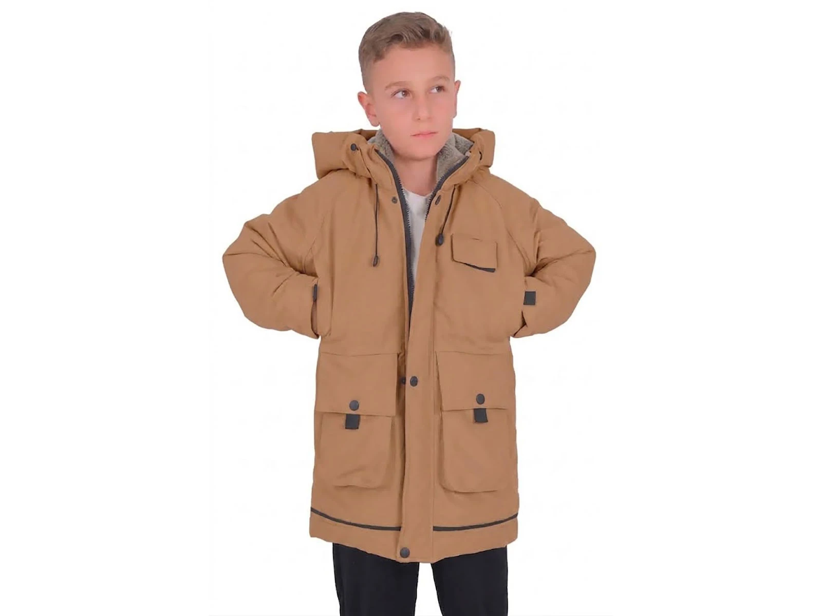Toptan ROBİN Cepli Armalı Fermuarlı Kapşonlu Erkek Mont  Toptan Bebek Çocuk Giyim - Beniz Kids