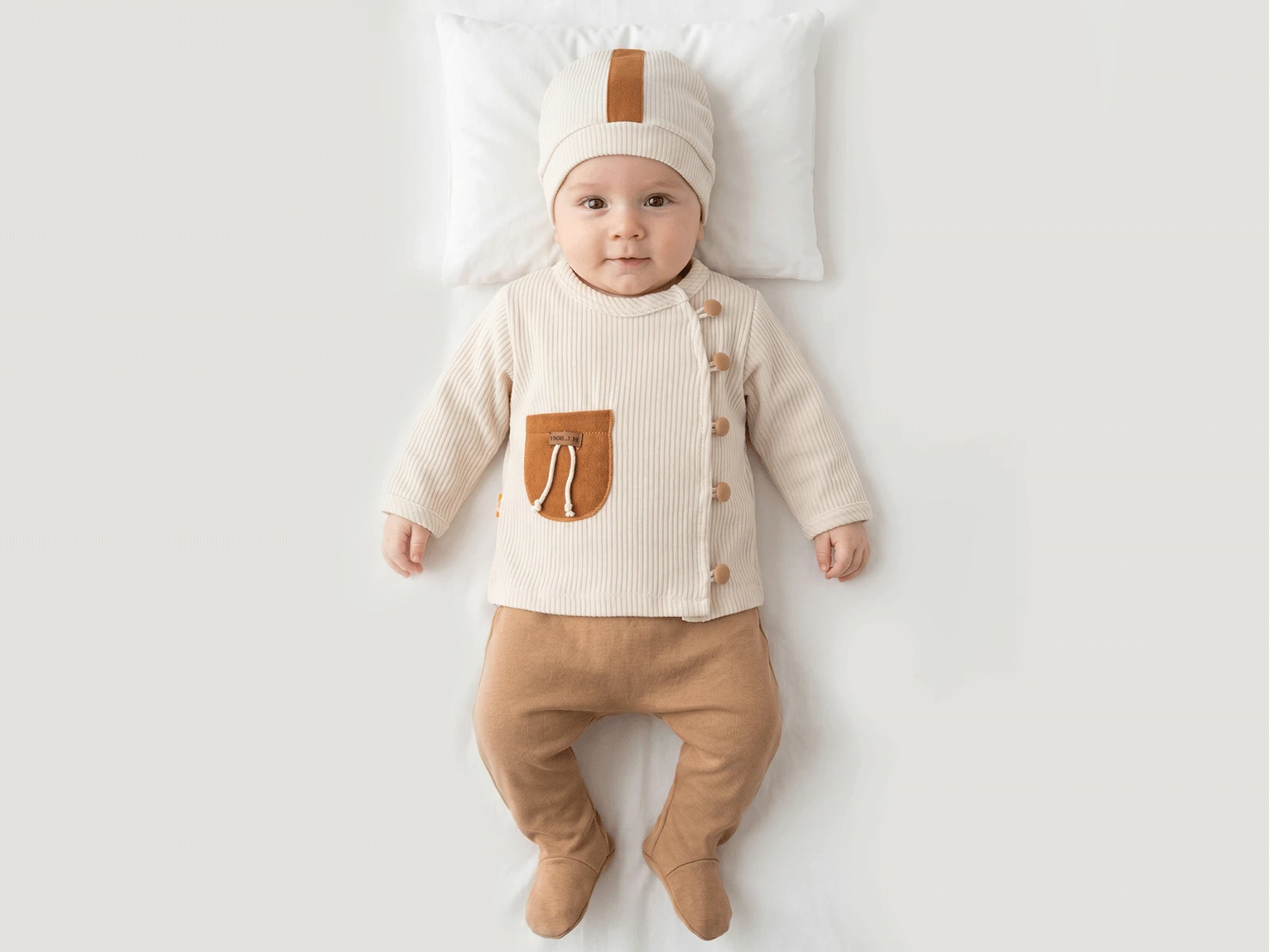 Cepli Düğmeli Erkek Bebe Beşli Set Takım 