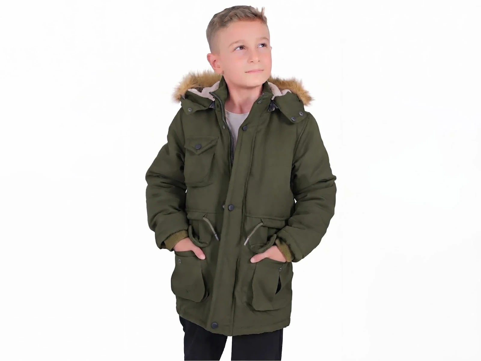 Toptan ROBİN Cepli Fermuarlı Tüy Detaylı Kapşonlu Erkek Mont Toptan Bebek Çocuk Giyim - Beniz Kids