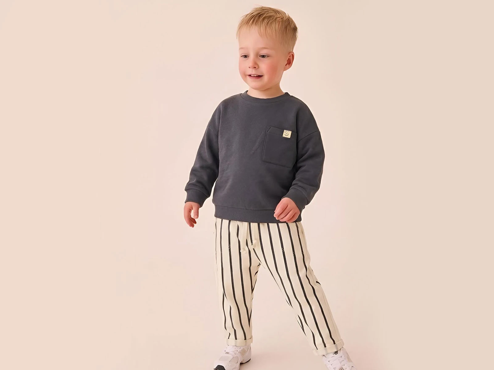 Toptan JUMİ Cepli Şardonsuz 3 İp Erkek Takım Toptan Bebek Çocuk Giyim - Beniz Kids