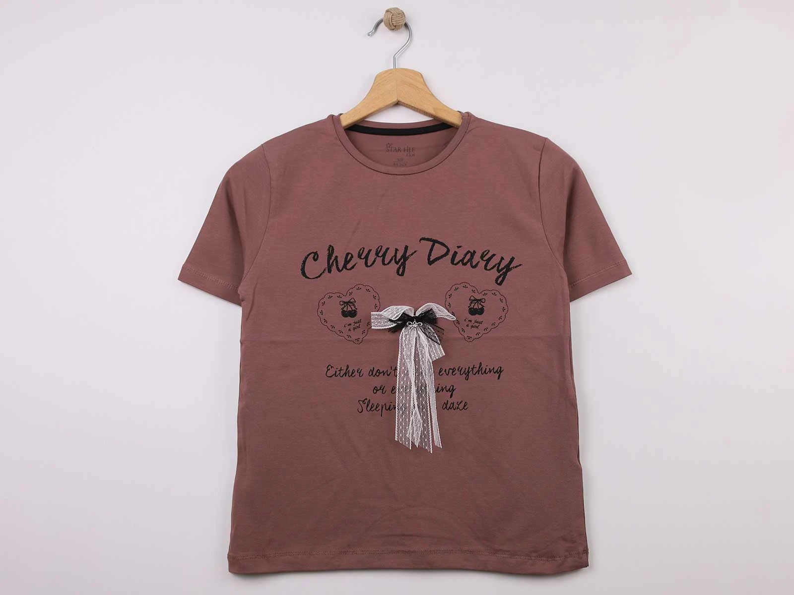 Cherry Baskılı Kız Tişört