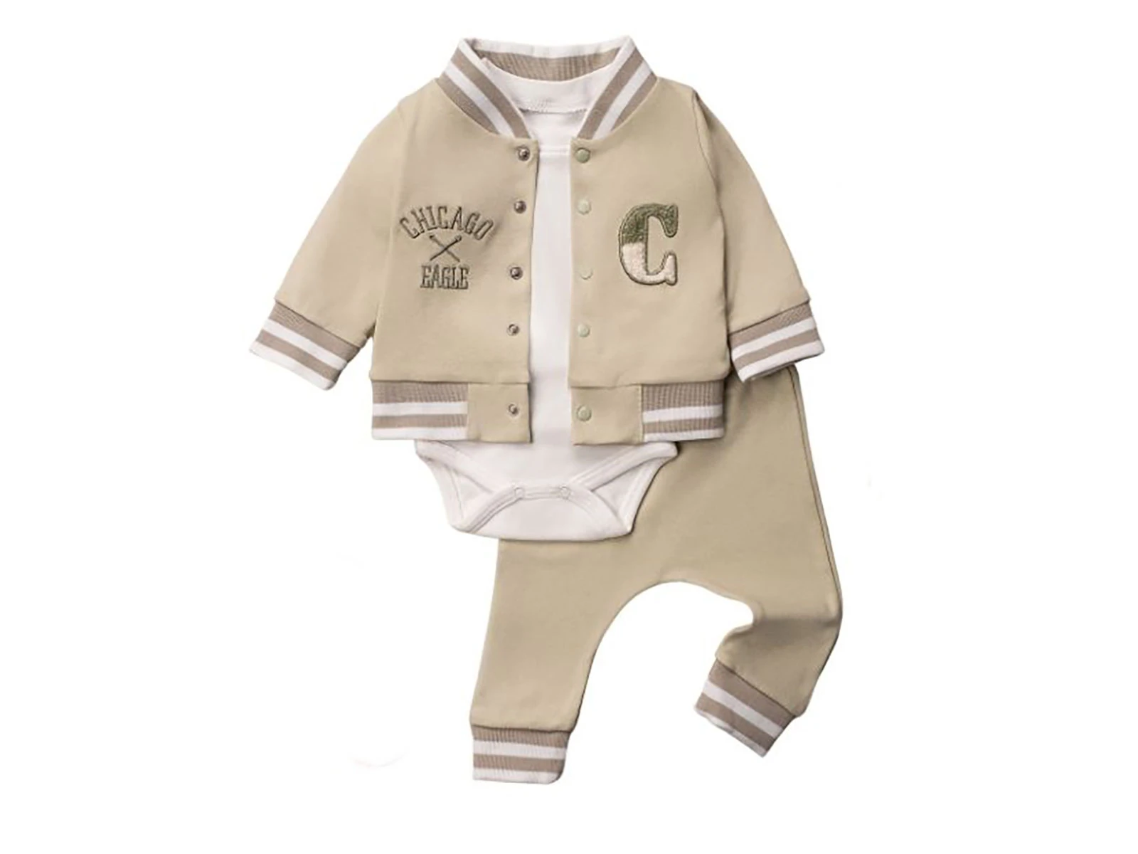 Toptan HOPY BABY Chicago Detay 3'lü Erkek Bebek Takım Toptan Bebek Çocuk Giyim - Beniz Kids